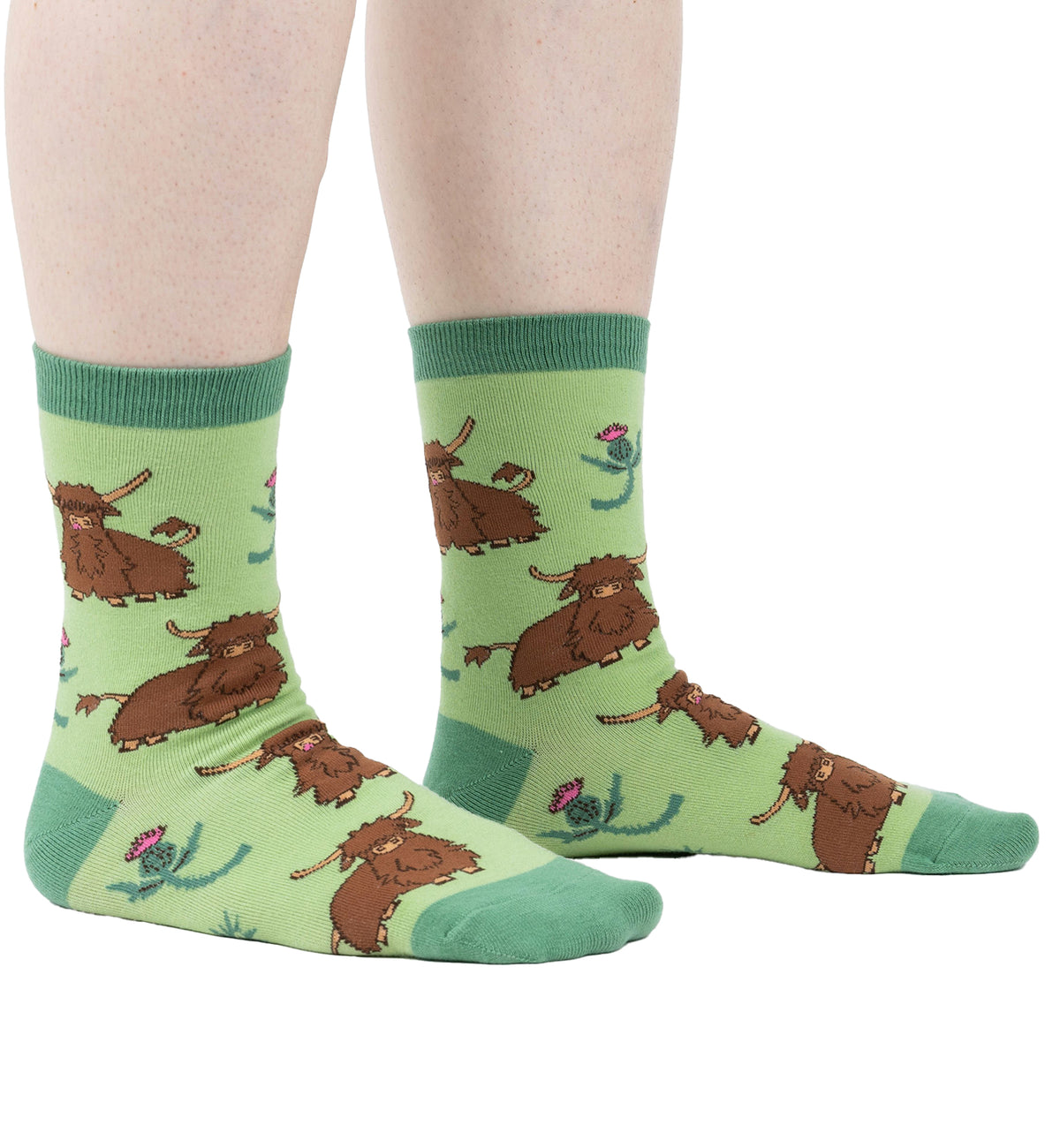 SOCK it to me Women's Crew Socks (W0496),Hardy Highland Cows - Hardy Highland Cows,One Size