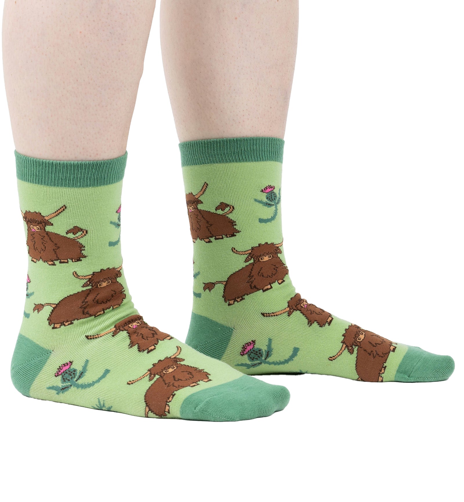 SOCK it to me Women's Crew Socks (W0496),Hardy Highland Cows - Hardy Highland Cows,One Size