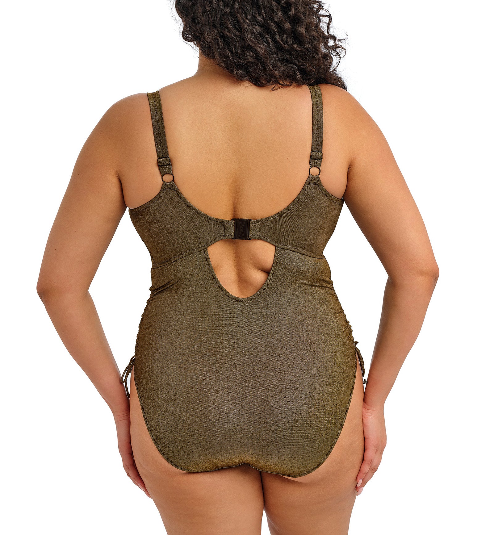 Elomi Sunset Shimmer Non Wire One Piece Swimsuit (ES803243),34G,Gold Rush - Gold Rush,34G