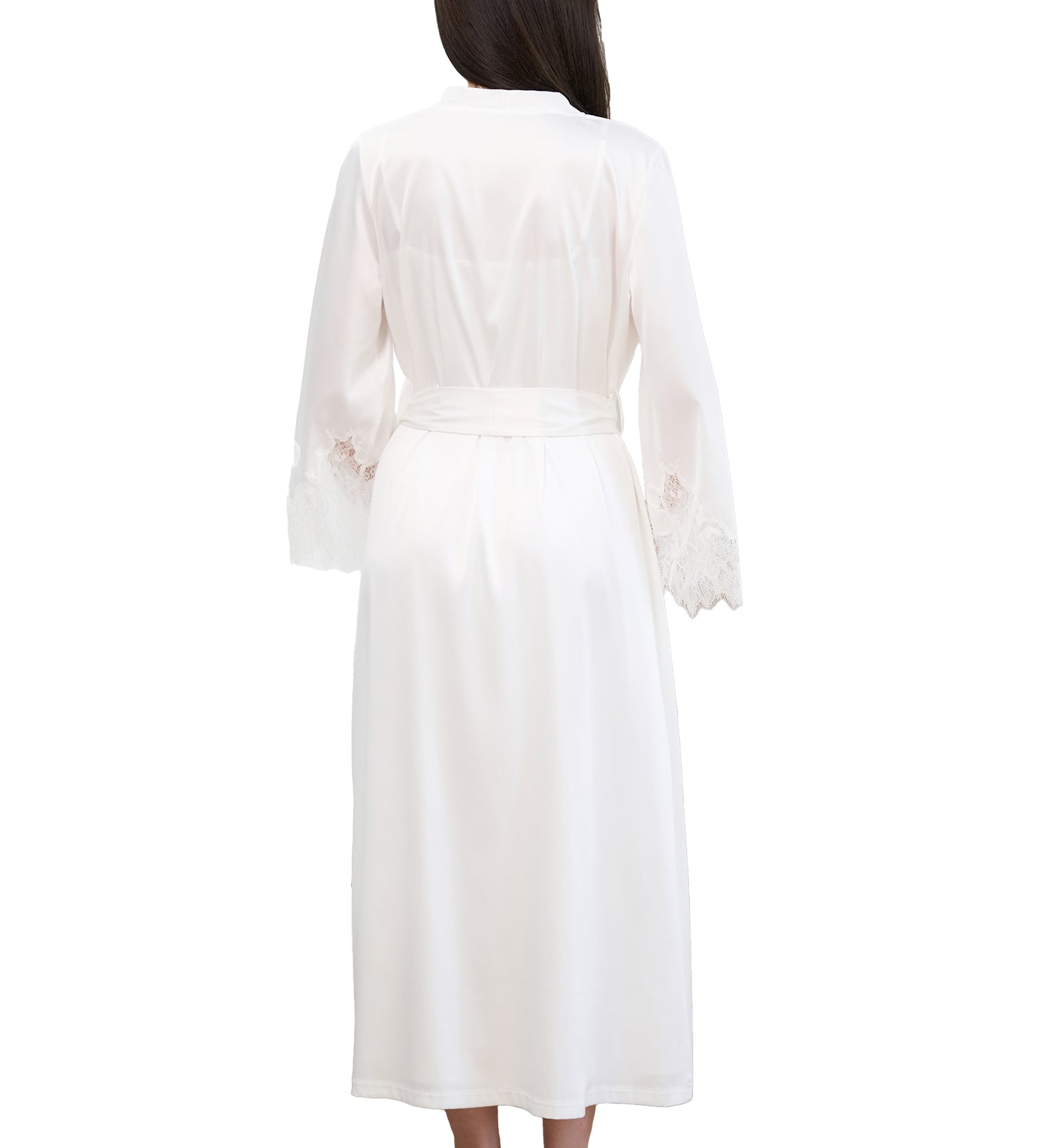 effetto Satin Bridal Long Sleeve Robe (S03402),XS,White - White,XS
