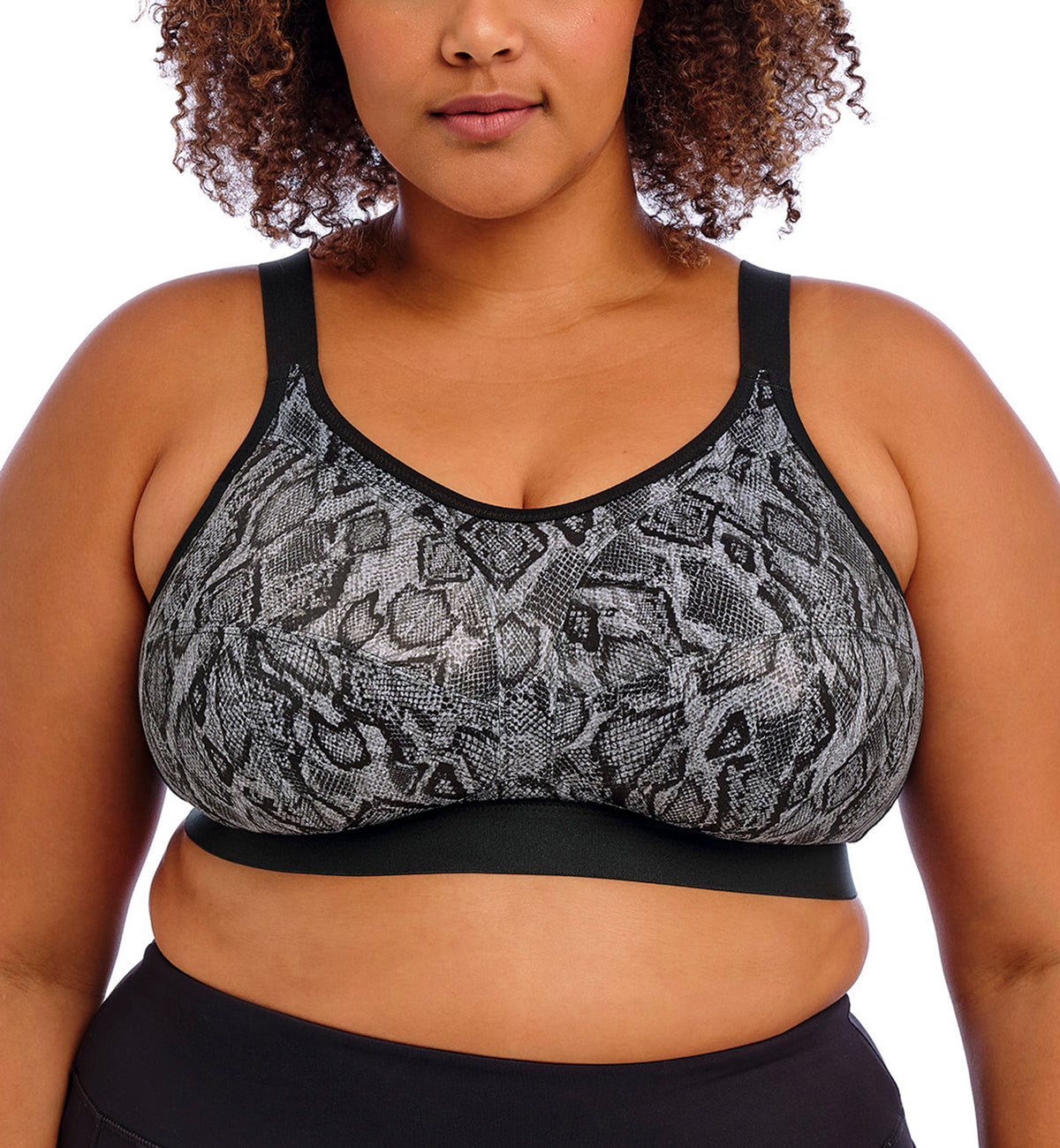 Goddess Non Wire Side Support Sports Bra (6912),34I,Black Snake - Black Snake,34I