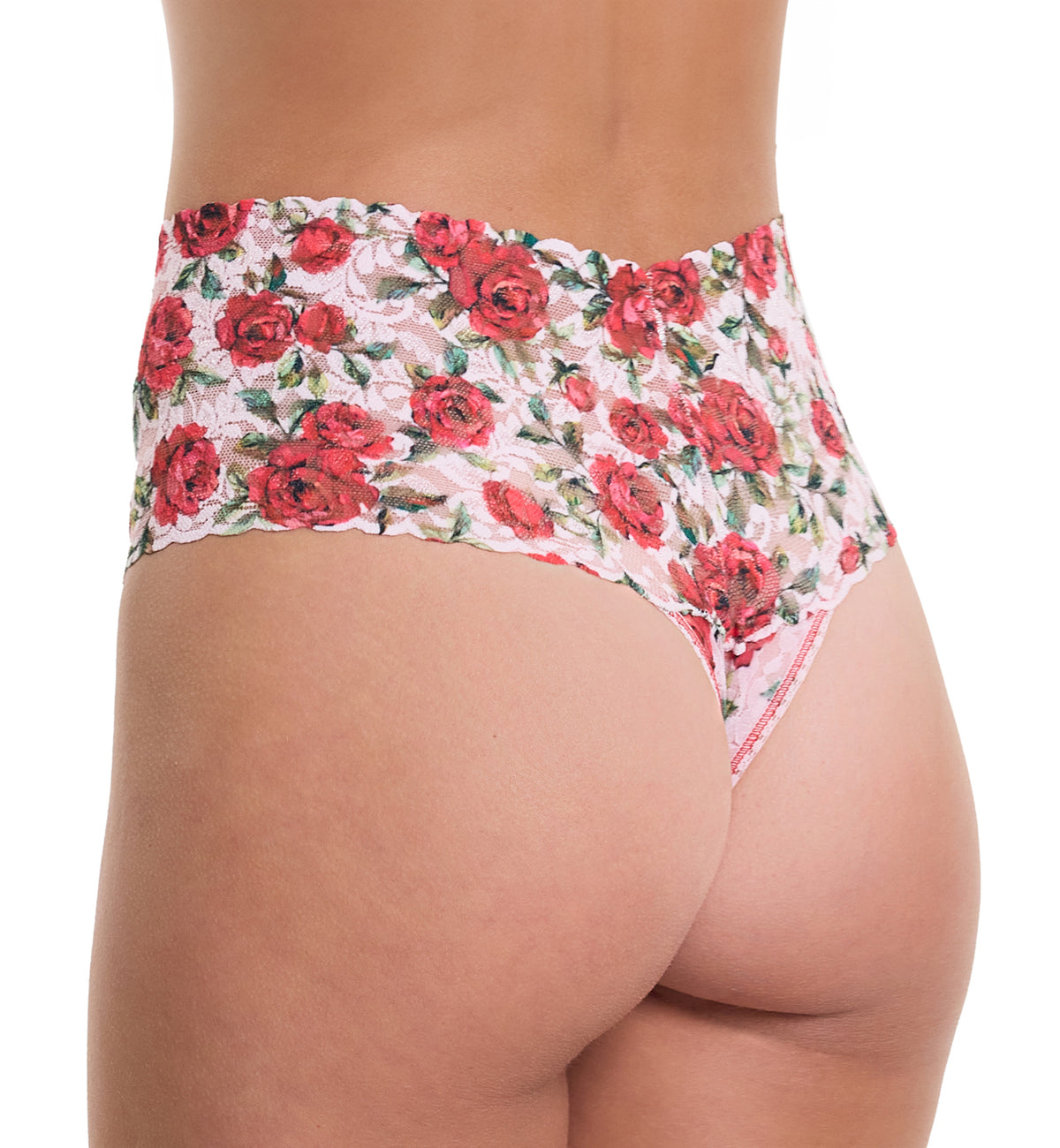 Hanky Panky Printed Retro Lace Thong (PR9K1926),Je Taime - Je Taime,One Size