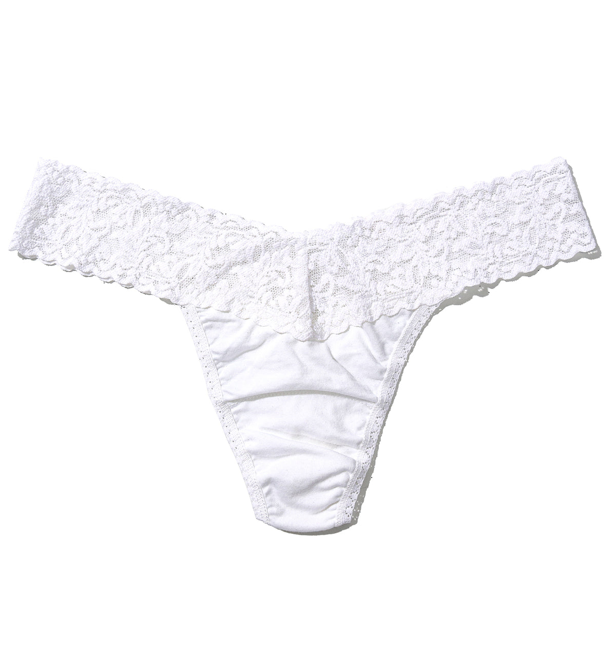 Hanky Panky Cotton Low Rise Thong (891581P),White - White,One Size