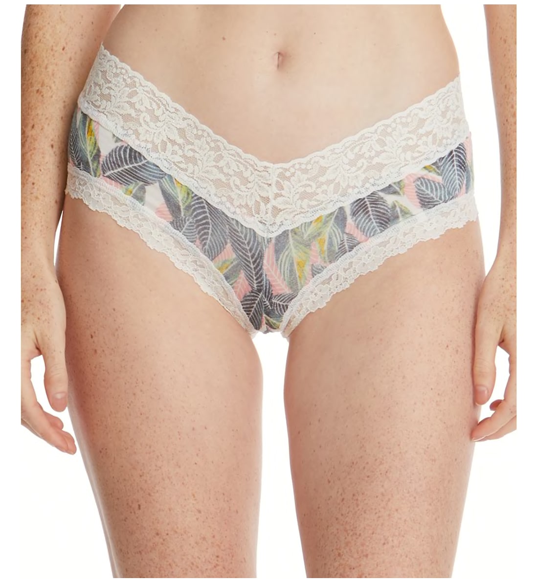 Hanky Panky Tropical Leaf V-Front Boyshort (6Z1221),XS,Tropical Leaf - Tropical Leaf,XS