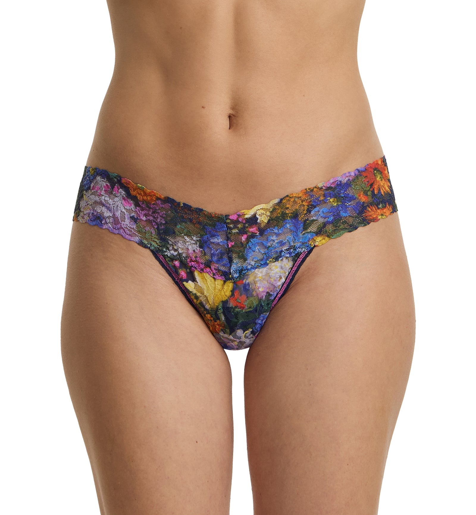Hanky Panky Signature Lace Printed Low Rise Thong (PR4911P),Impressionist - Impressionist,One Size