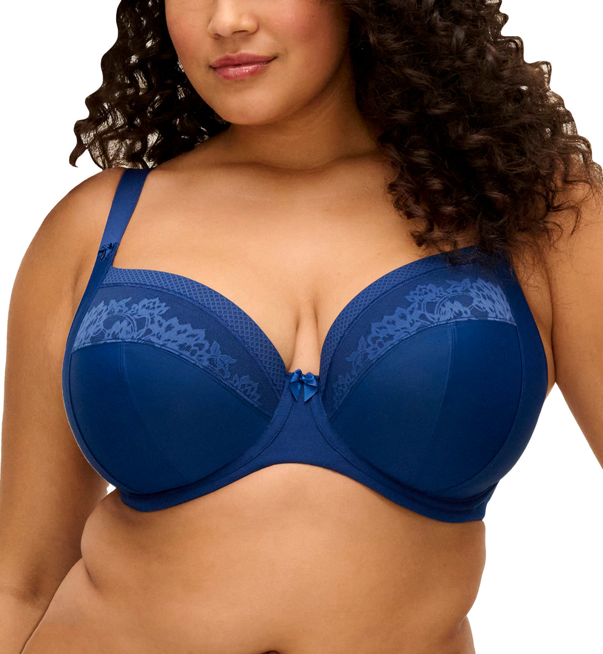 Elomi Nerina Stretch Lace Plunge Underwire Bra (302734),32G,French Navy - French Navy,32G
