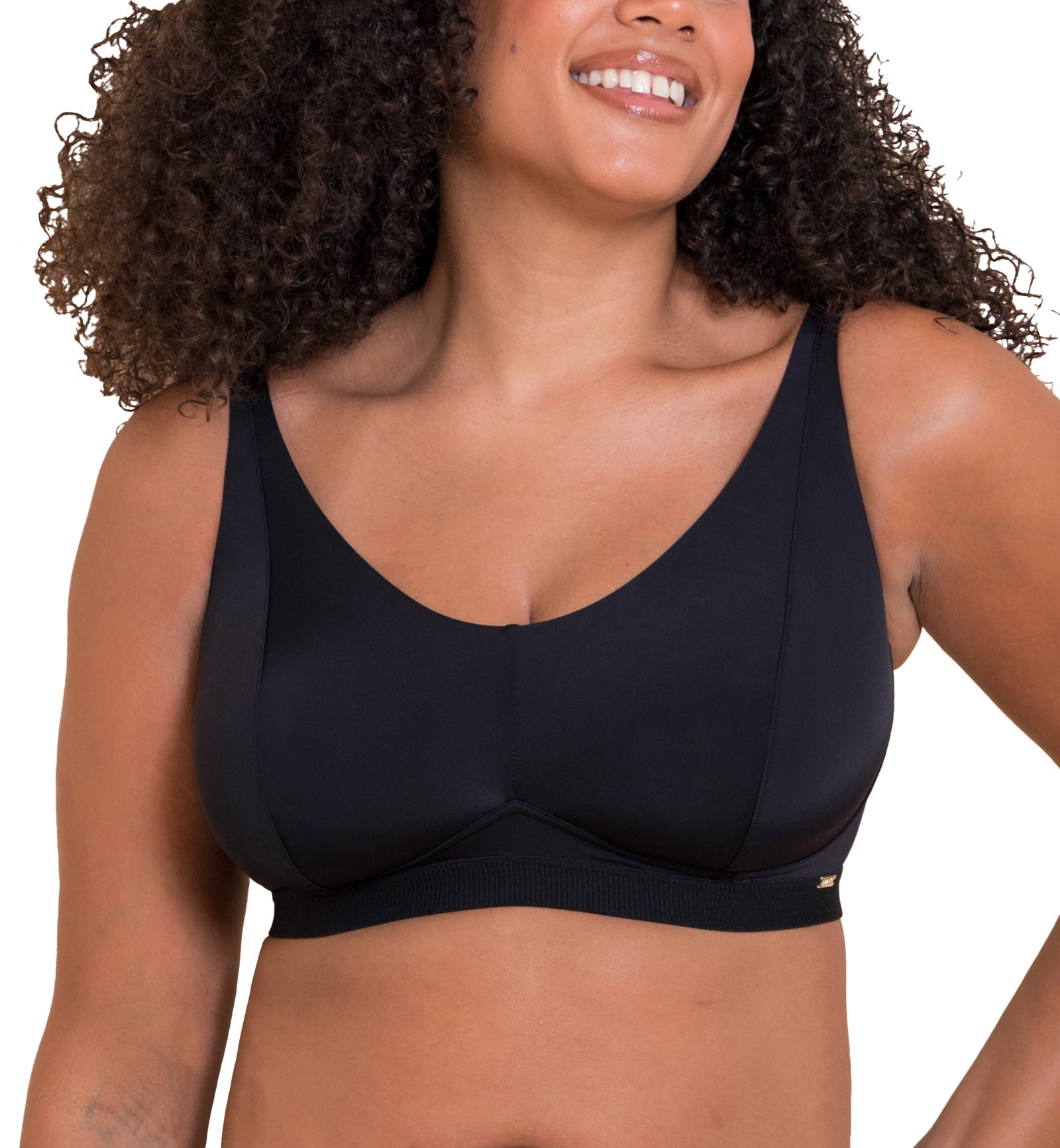 Curvy Kate Zen Non Wired Bralette (CK093110),30DD/E,Black - Black,30DD/E