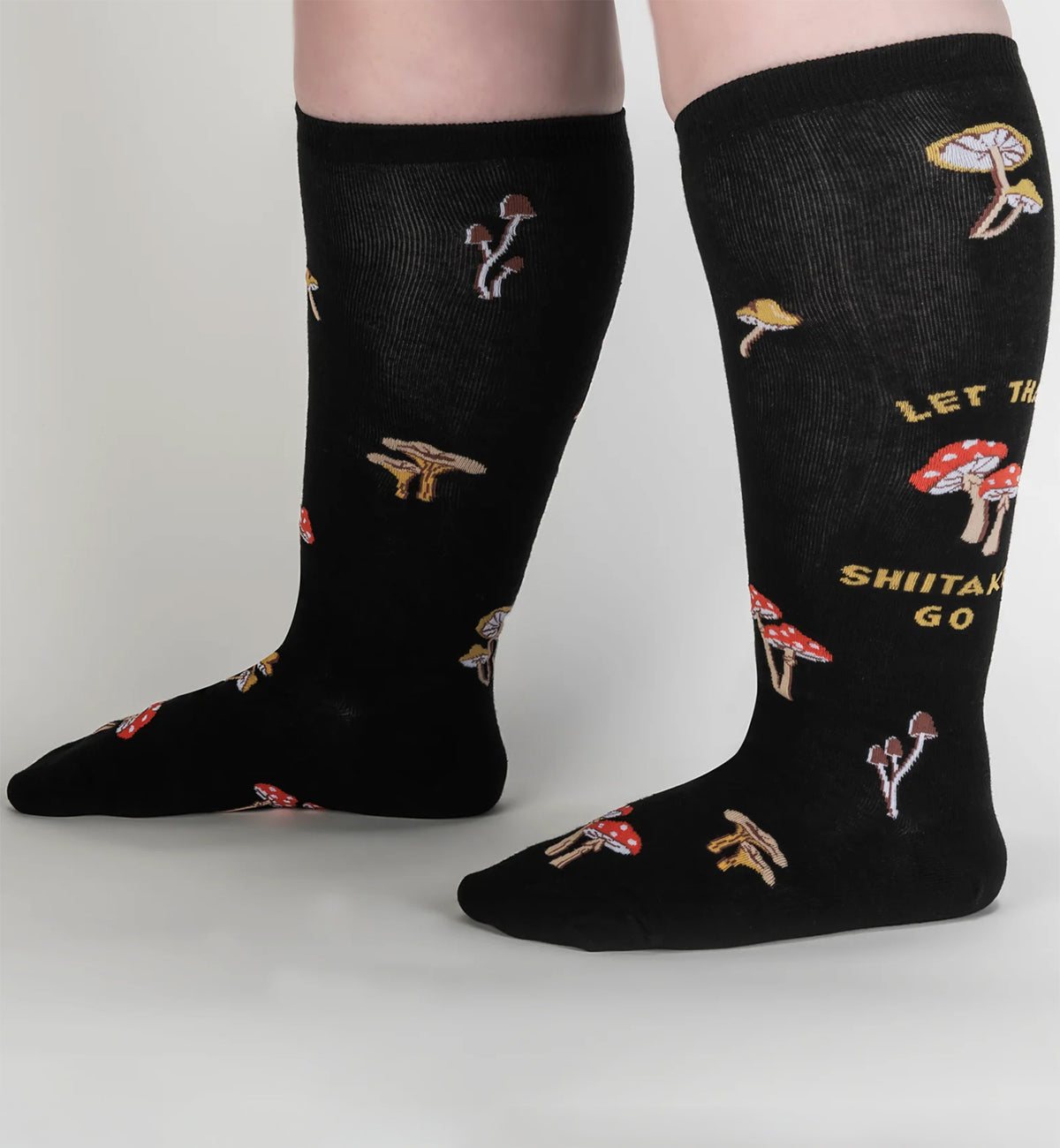 SOCK it to me Unisex Stretch-It Knee High Socks (S0162),Let That Shiitake Go - Let That Shiitake Go,One Size