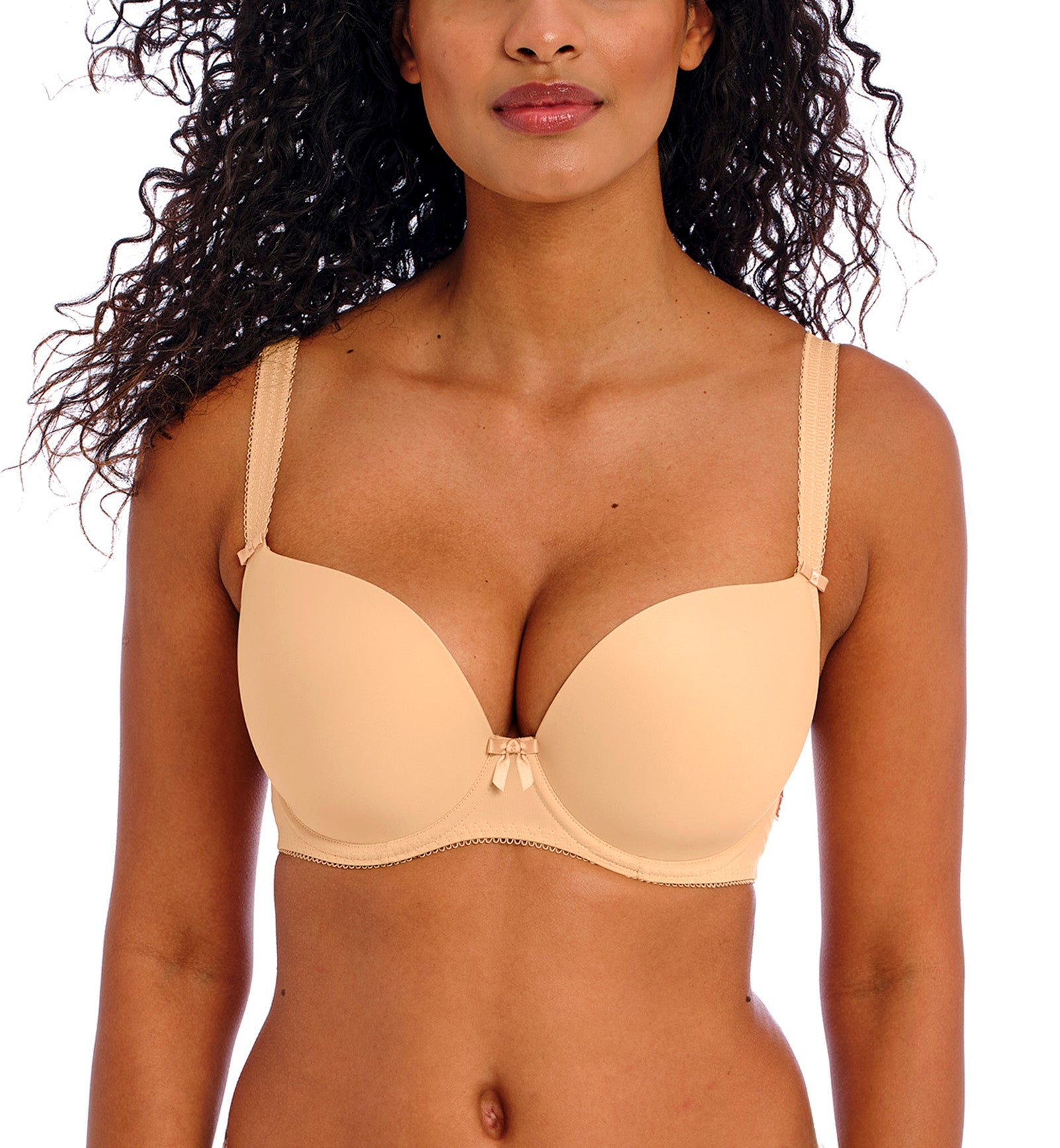 Freya Deco Moulded Plunge Underwire Bra (4234),28D,Nude - Nude,28D