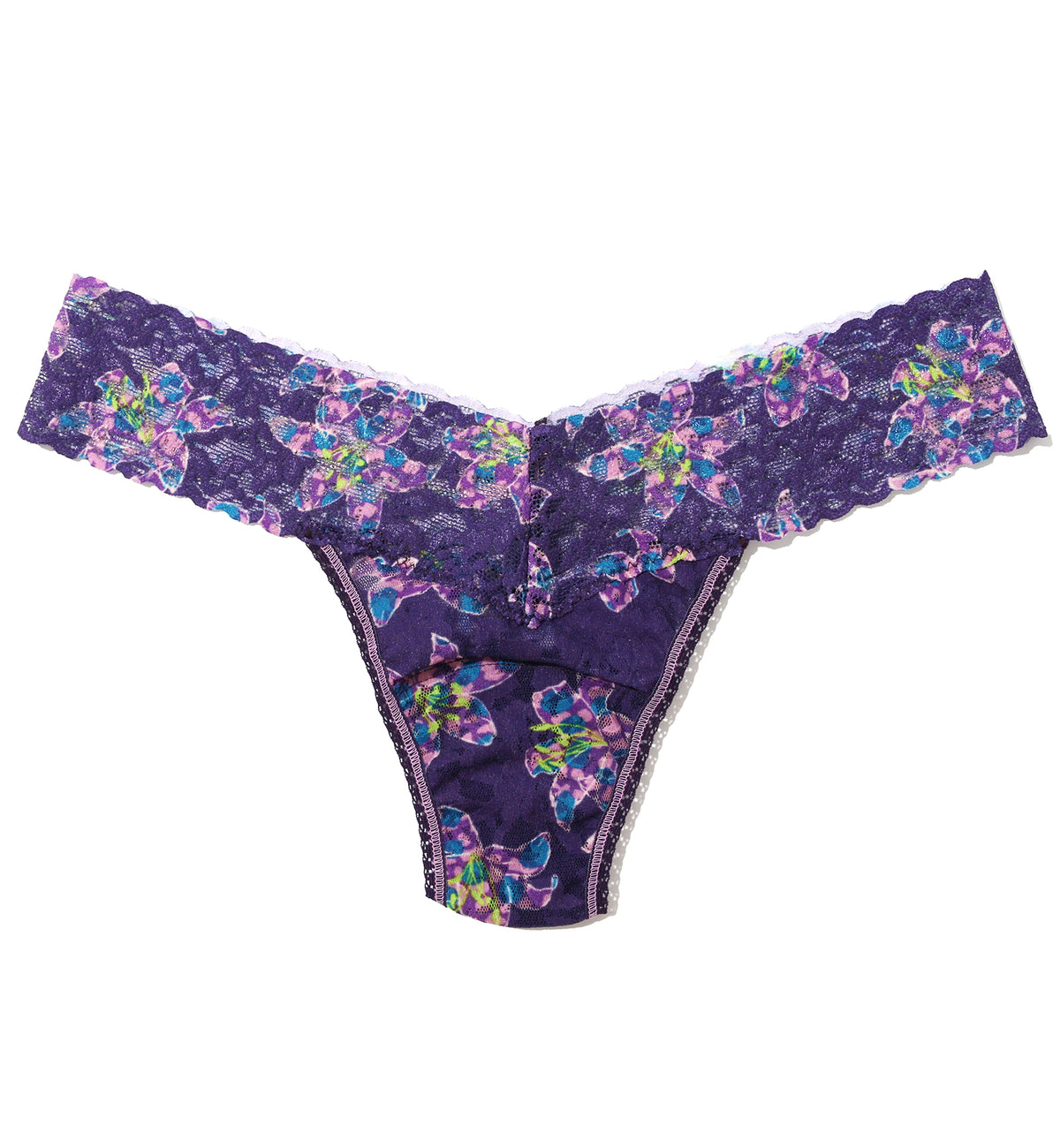 Hanky Panky Signature Lace Printed Low Rise Thong (PR4911P),Fleurs Por Moi - Fleurs Por Moi,One Size
