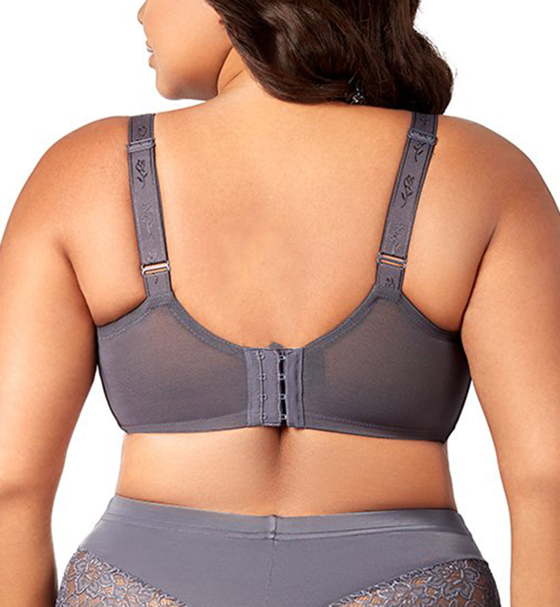 Elila Isabella Stretch Lace Full Coverage Underwire Bra (2311),34DD,Grey - Grey,34E