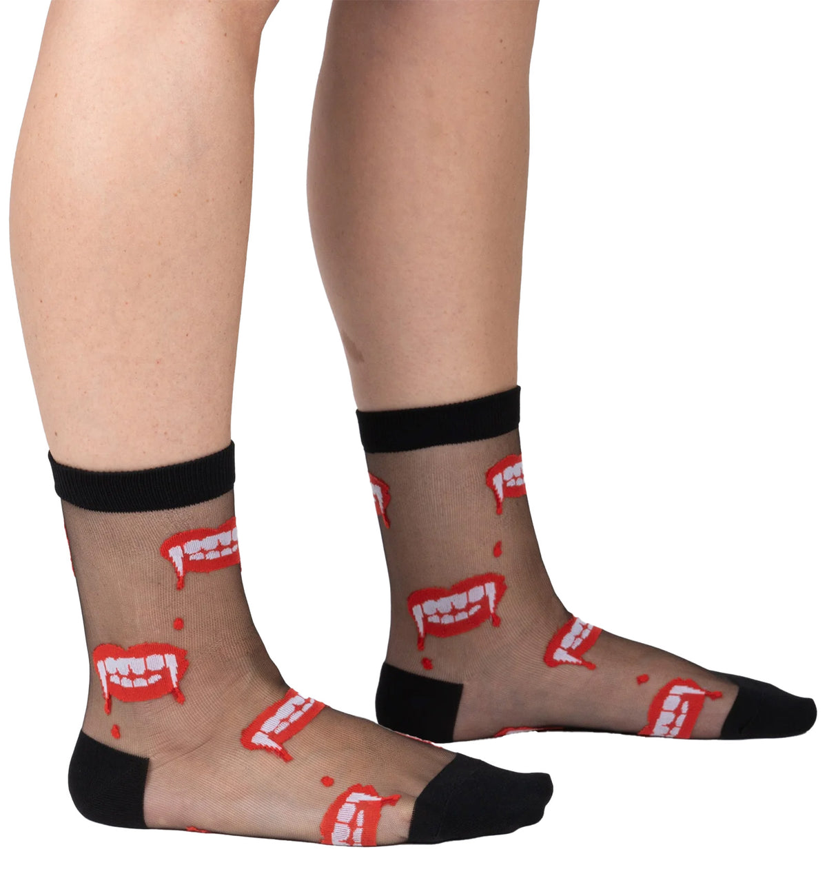 SOCK it to me Sheer Crew Socks (H0019),Bite Me - Bite Me,One Size