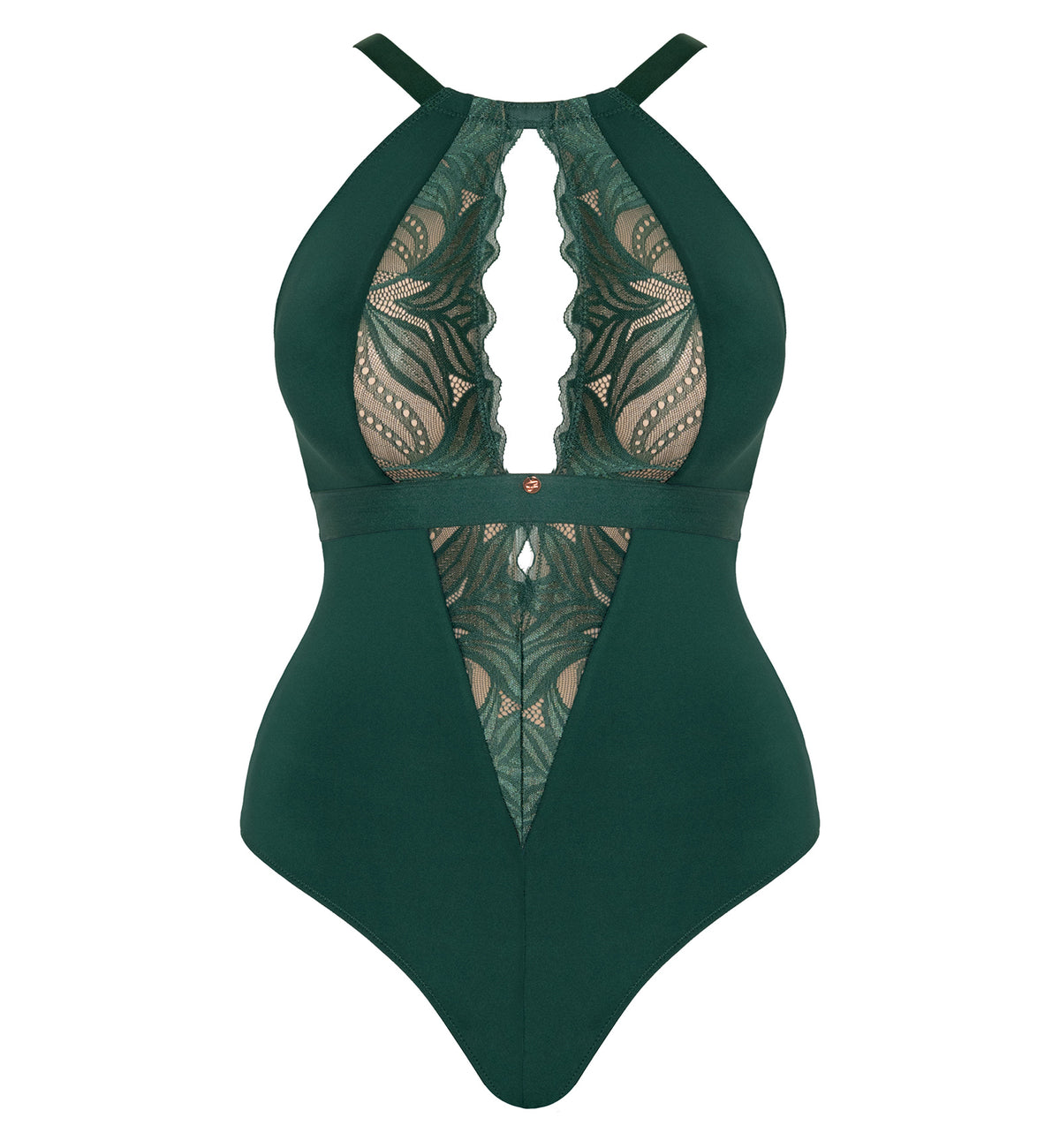 Scantilly by Curvy Kate Indulgence Stretch Lace Body Suit (ST010704),S,Emerald - Emerald,Small