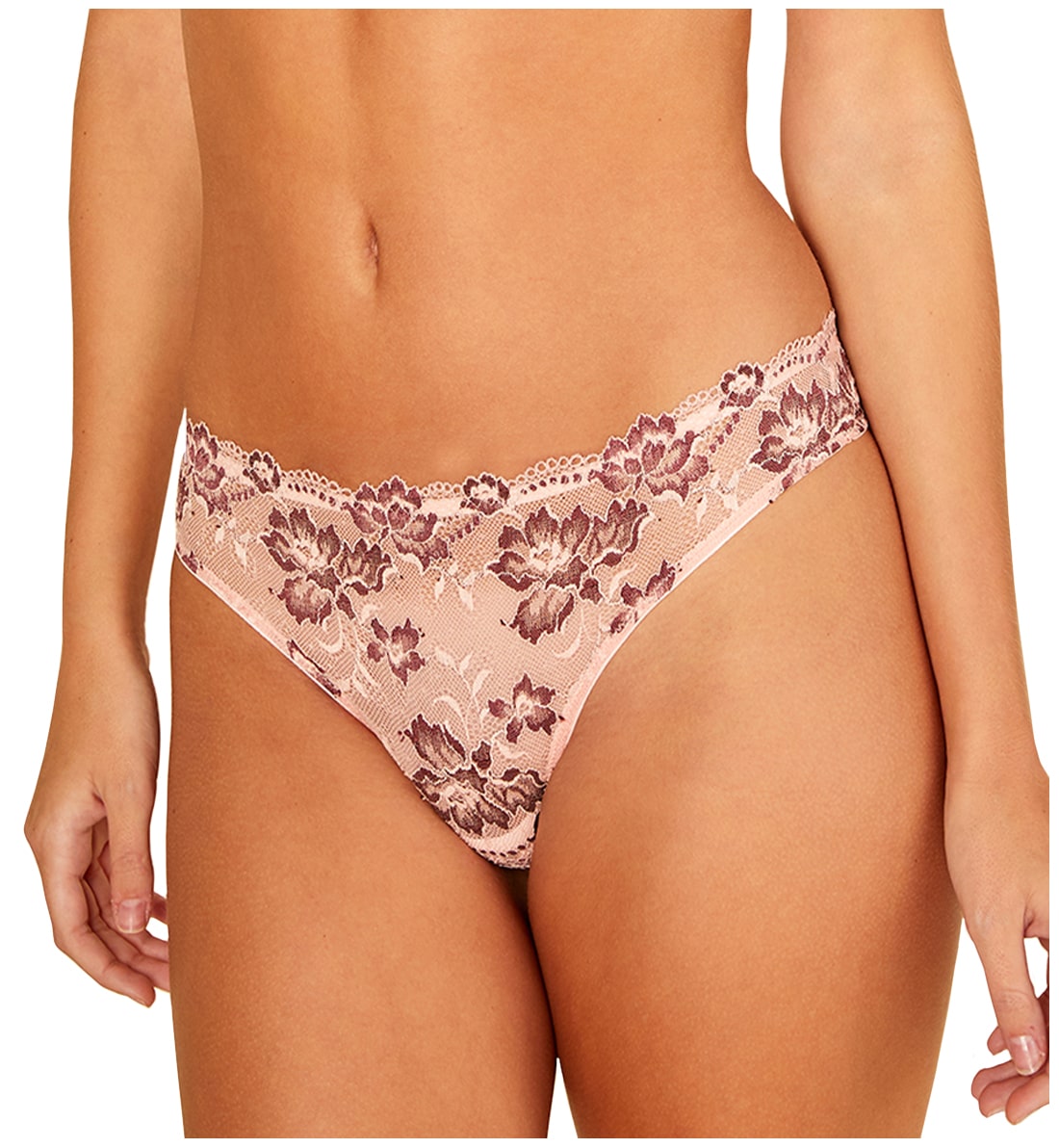 Cosabella Savona Low Rise Thong (SAVON0322),M/L,Fiore/Vino - Aasmani Blue/Rani Pink,M/L
