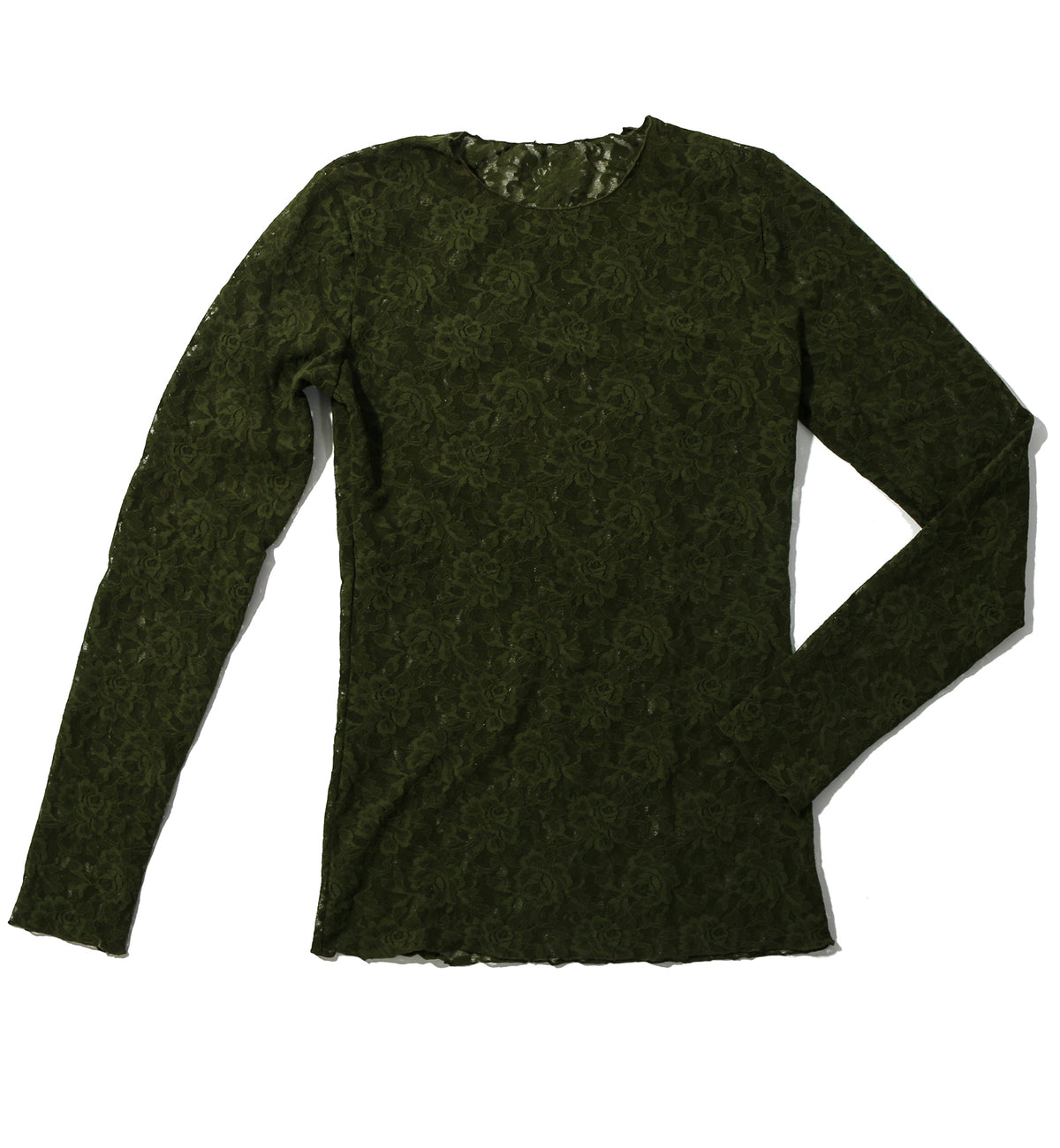 Hanky Panky Signature Lace Unlined Long Sleeve Top (128L),XS,Woodland Green - Woodland Green,XS