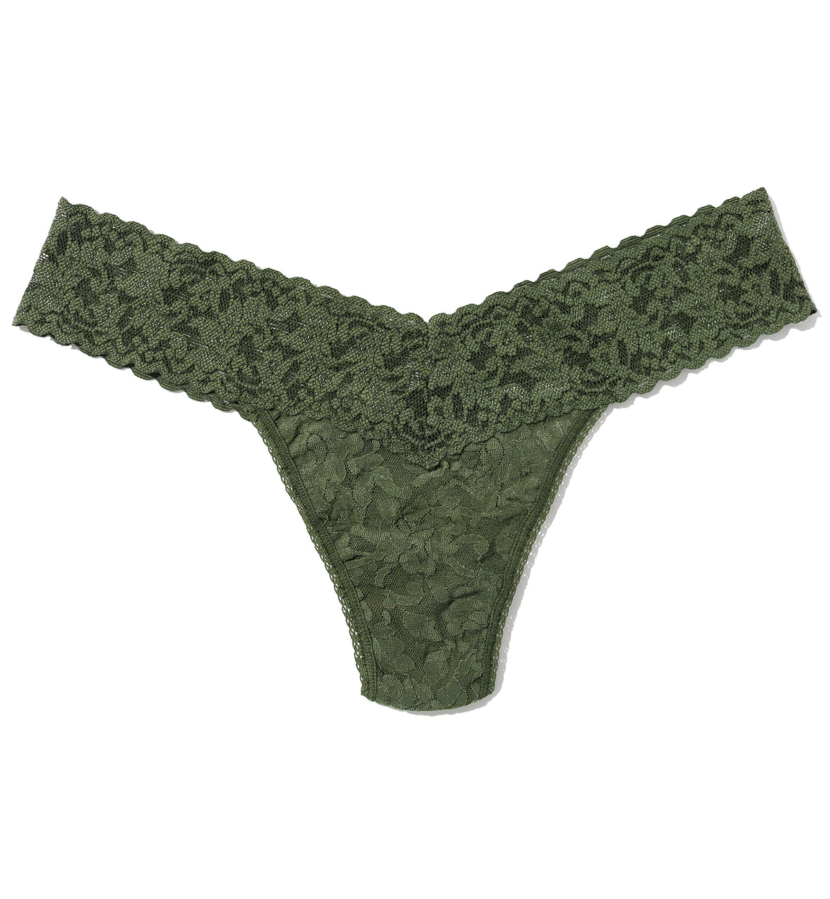 Hanky Panky Signature Lace Low Rise Thong (4911P),Herb Green - Herb Green,One Size