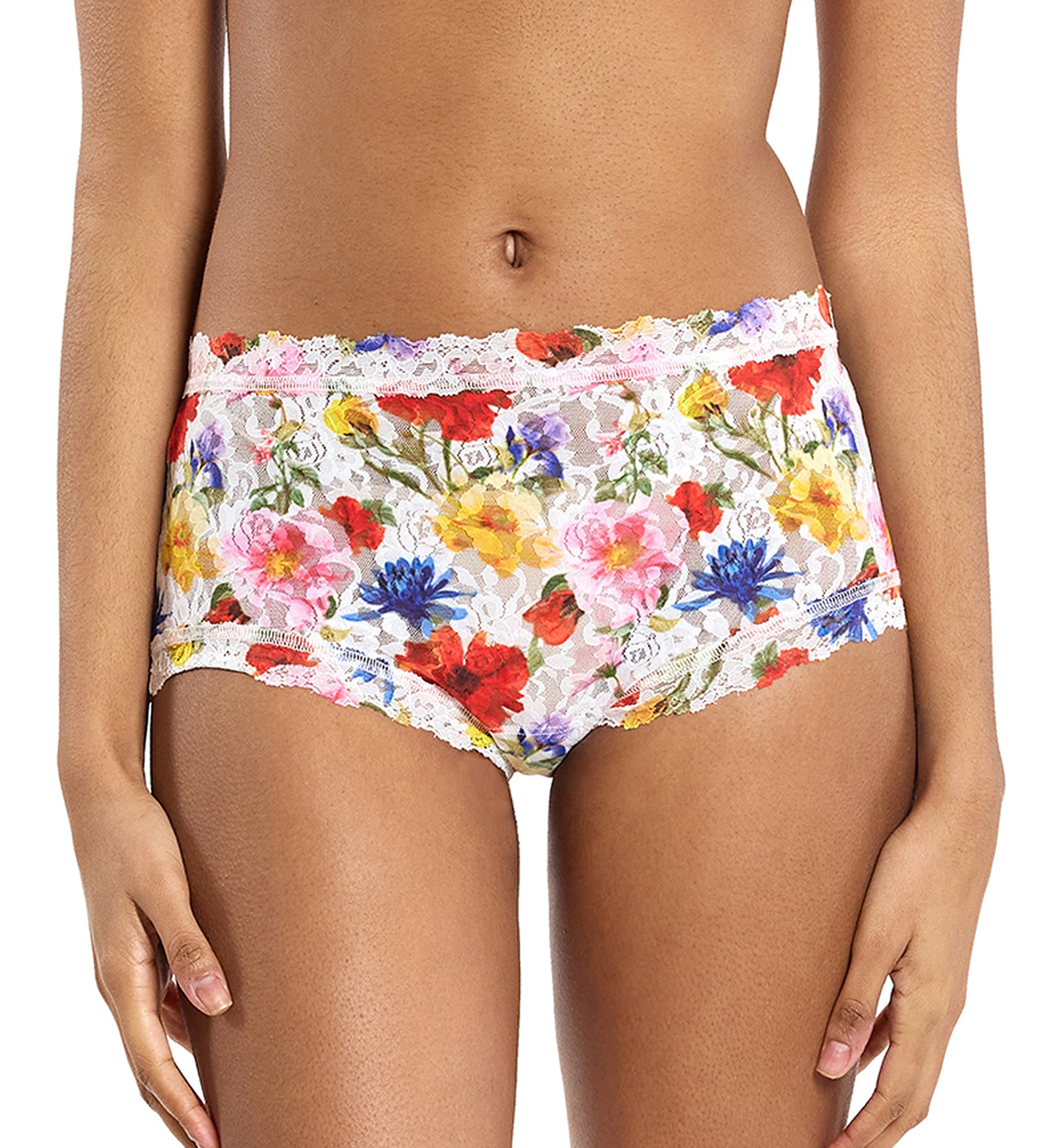 Hanky Panky Signature Lace High Rise Printed Boyshort (PR481292),XS,Meadow Mix - Meadow Mix,XS