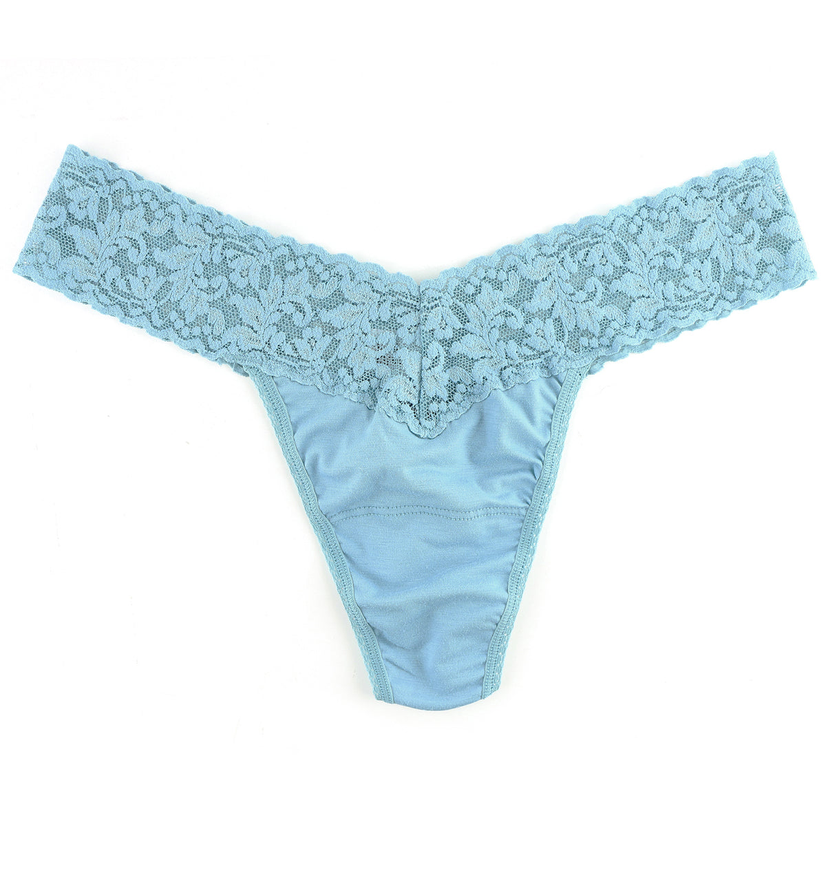 Hanky Panky Cotton Low Rise Thong (891581P),Butterfly Blue - Butterfly Blue,One Size