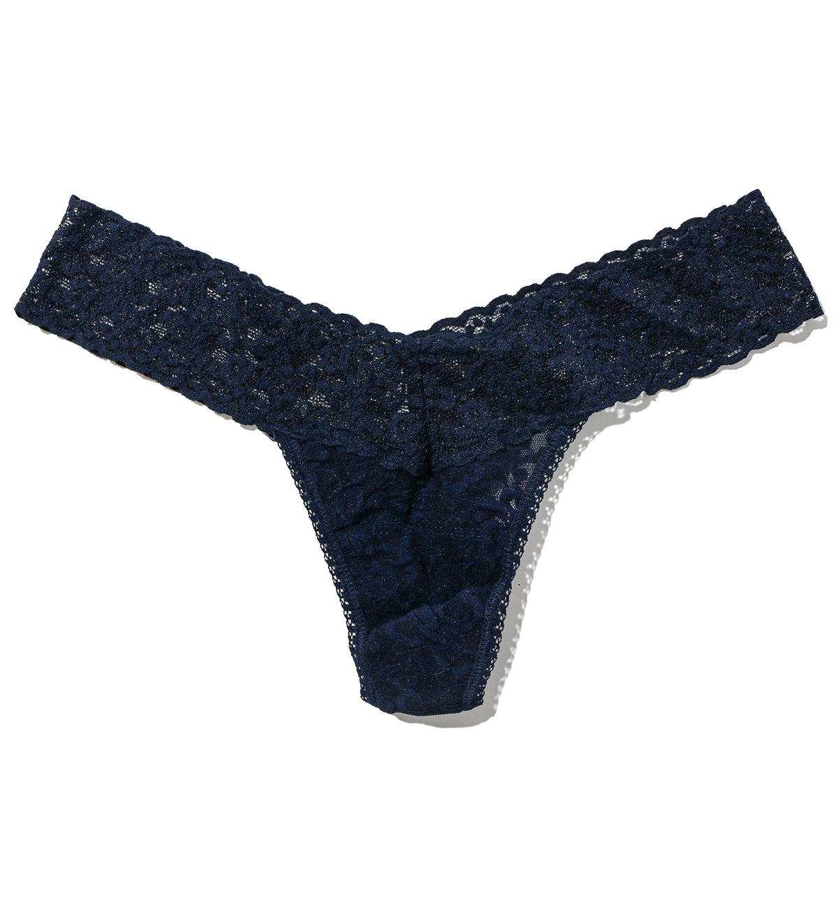 Hanky Panky Signature Lace Low Rise Thong (4911P),Navy - Navy,One Size