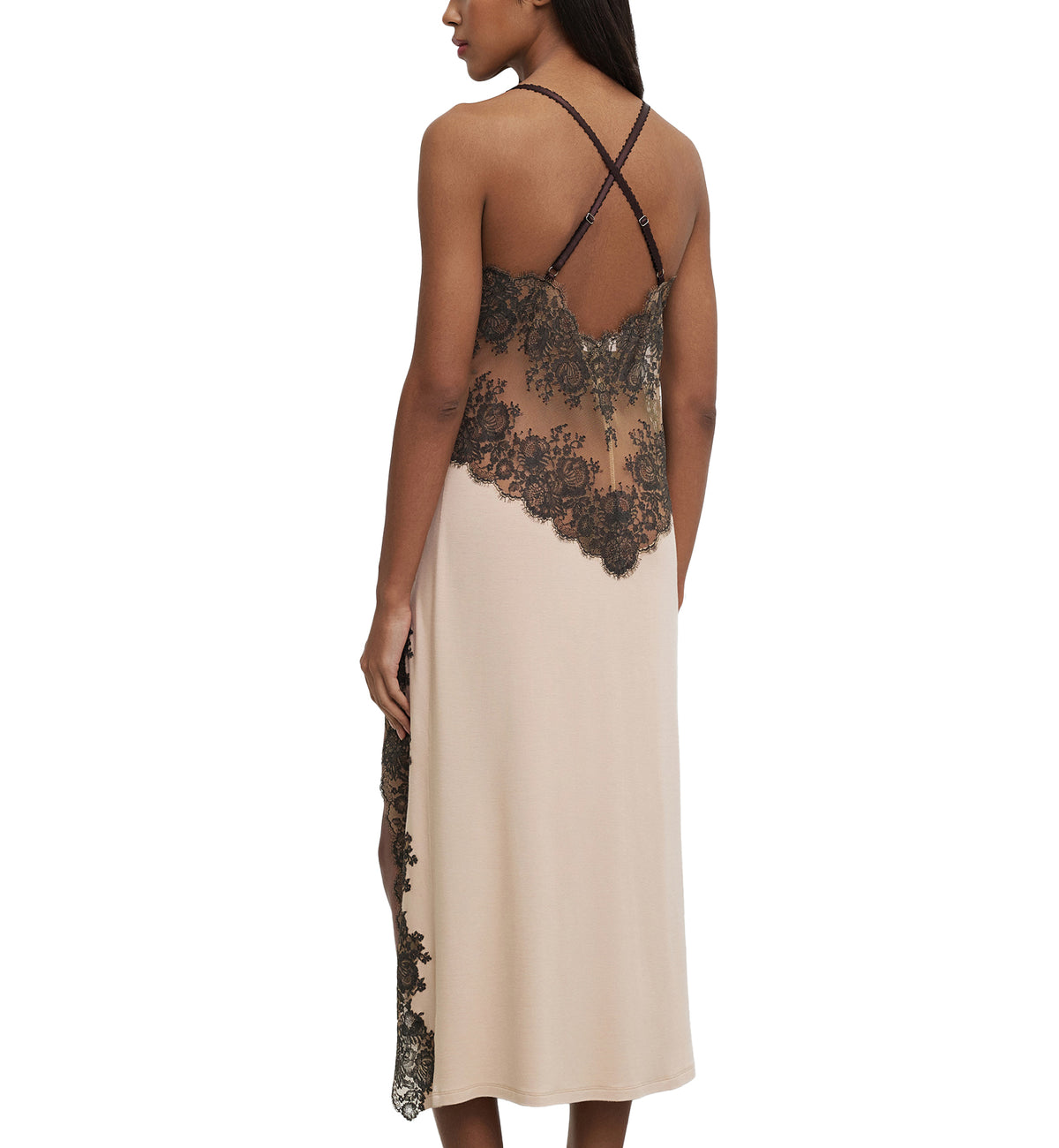 effetto Bamboo Night Bloom Nightgown (03347),Small,Almond Milk - Almond Milk,Small