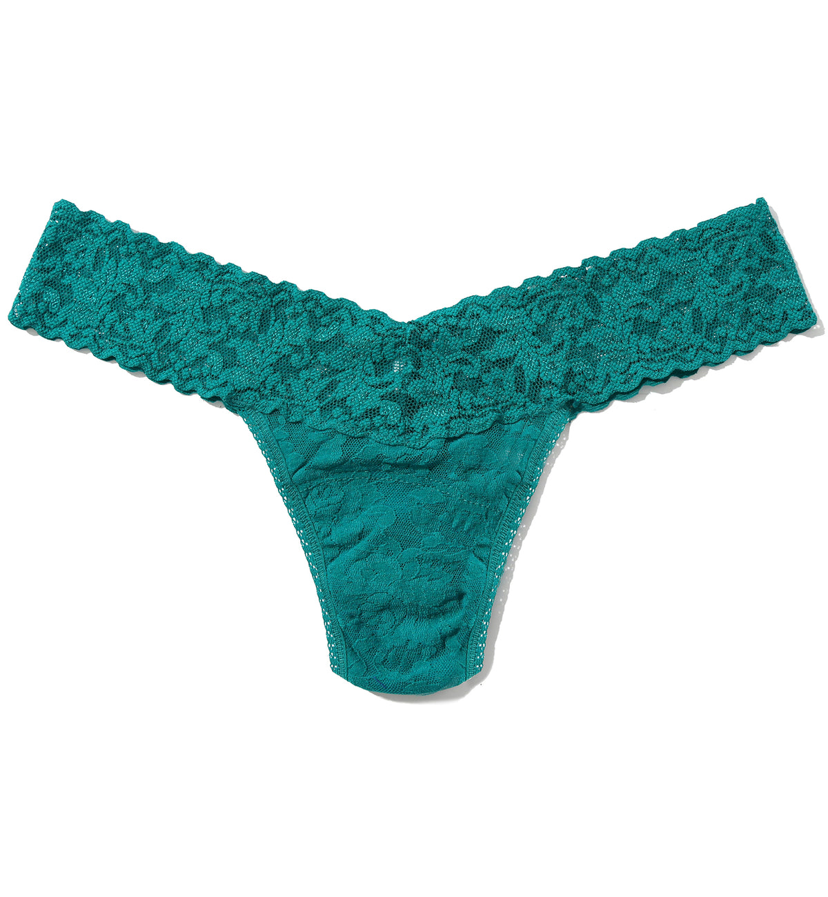 Hanky Panky Signature Lace Low Rise Thong (4911P),Dark Teal - Dark Teal,One Size
