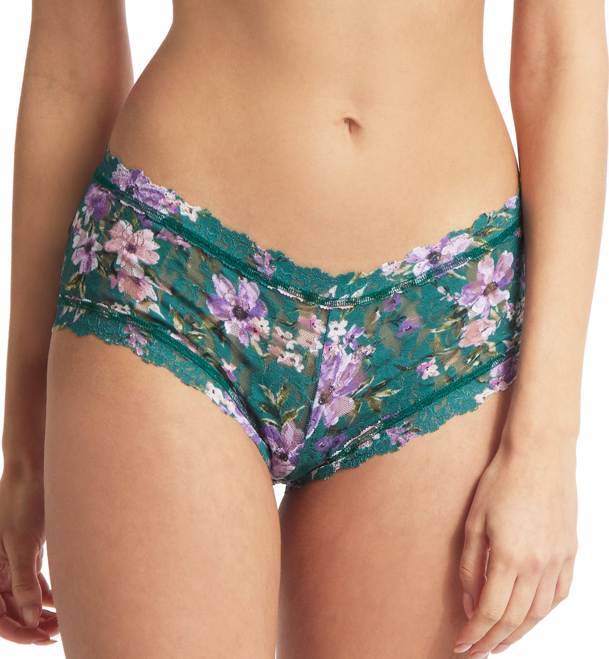 Hanky Panky Signature Lace Printed Boyshort (PR4812P),XS,Flowers In Your Hair - Flowers In Your Hair,XS