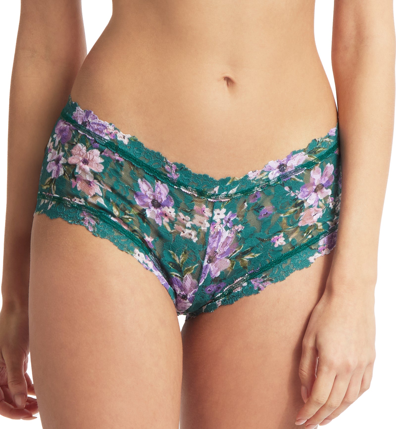 Hanky Panky Signature Lace Printed Boyshort (PR4812P),XS,Flowers In Your Hair - Flowers In Your Hair,XS