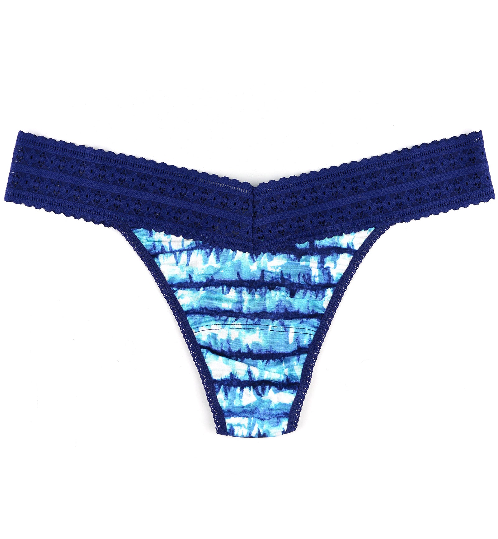 Hanky Panky Printed DreamEase Original Rise Thong (PR681104),Indigo Stripe - Indigo Stripe,One Size