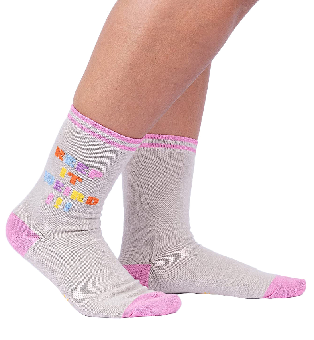 SOCK it to me Women's Crew Socks (W0419),Keep It Weird! - Keep It Weird!,One Size