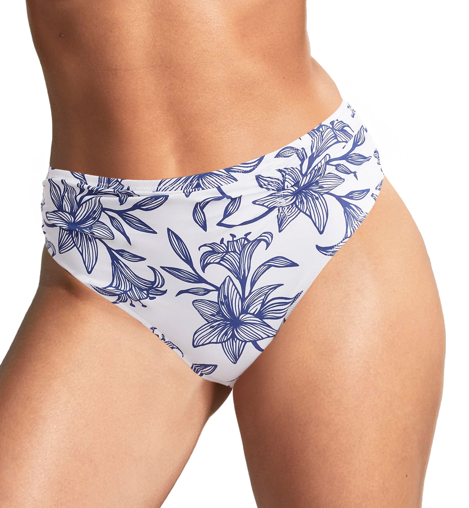 Panache Midi Gathered Swim Pant (SW1729),8-XS,Capri Print - Capri Print,XS