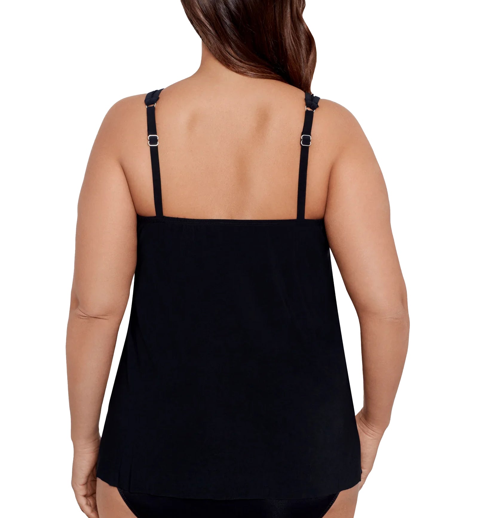 Miraclesuit Illusionists Mirage Plus Size Underwire Tankini Top (6518941W),16,Black - Black,16W