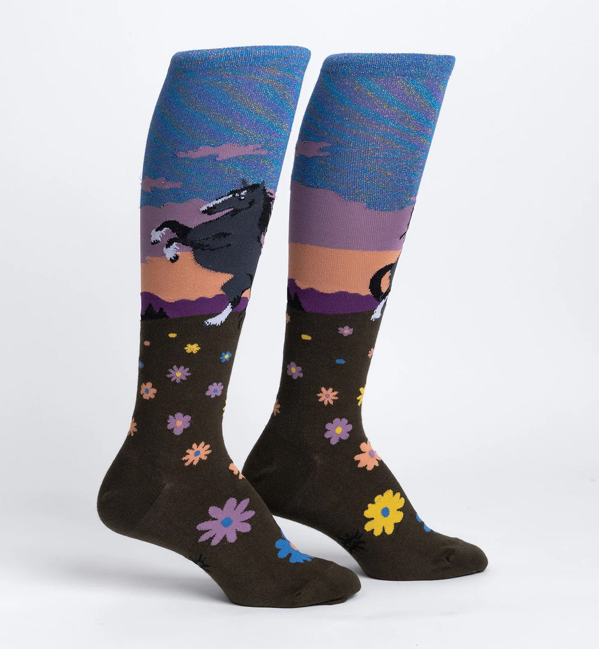 SOCK it to me Unisex Knee High Socks (F0630),Black Beauty - Black Beauty,One Size