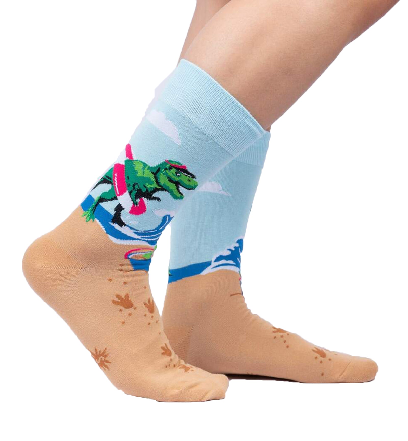 SOCK it to me Men's Crew Socks (MEF0611),Dinos Gone Wild - Dinos Gone Wild,One Size