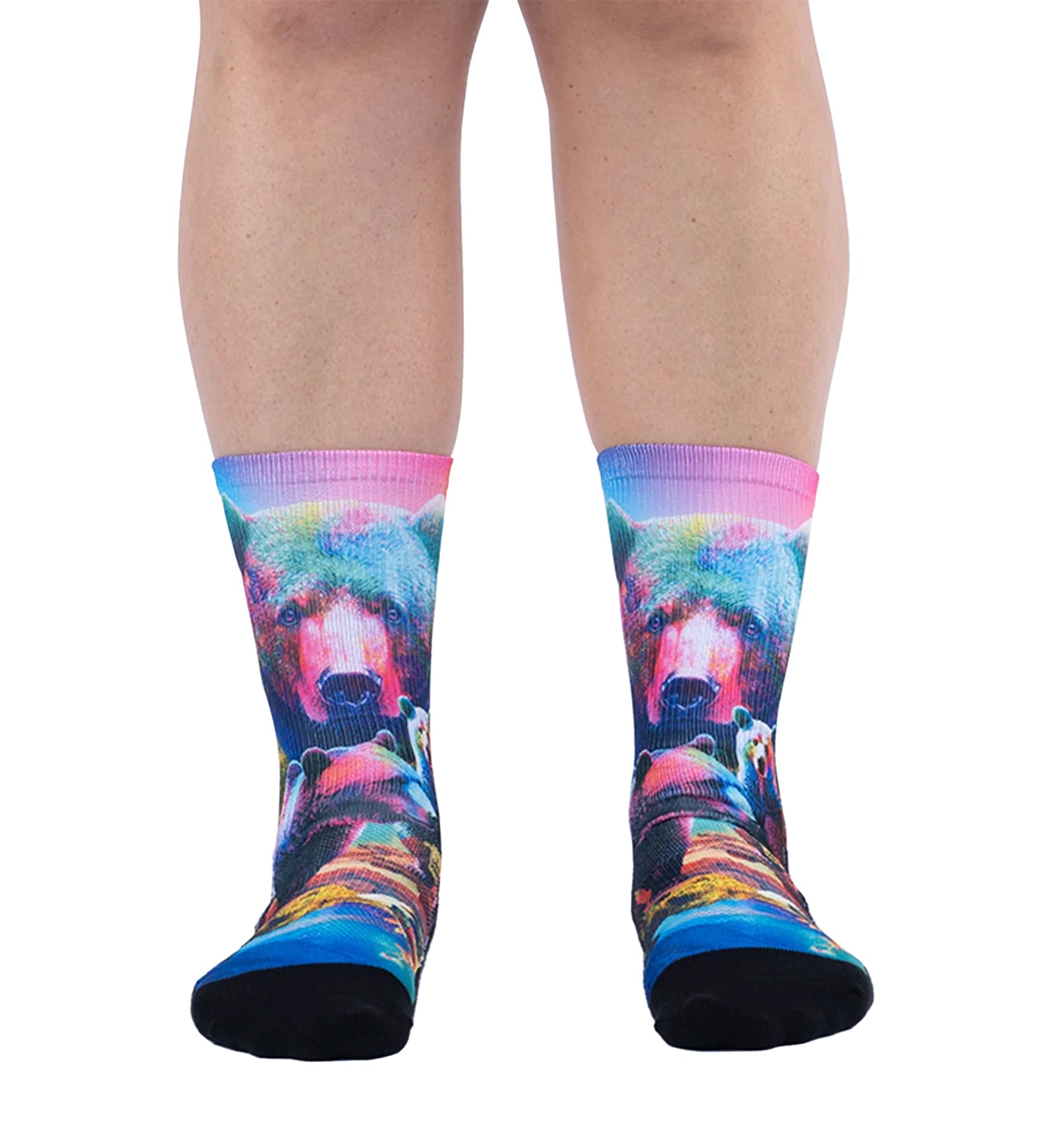SOCK it to me Athletic Printed Performance Crew Socks (AP0007),Early Bear Catches the Fish - Early Bear Catches the Fish,One Size