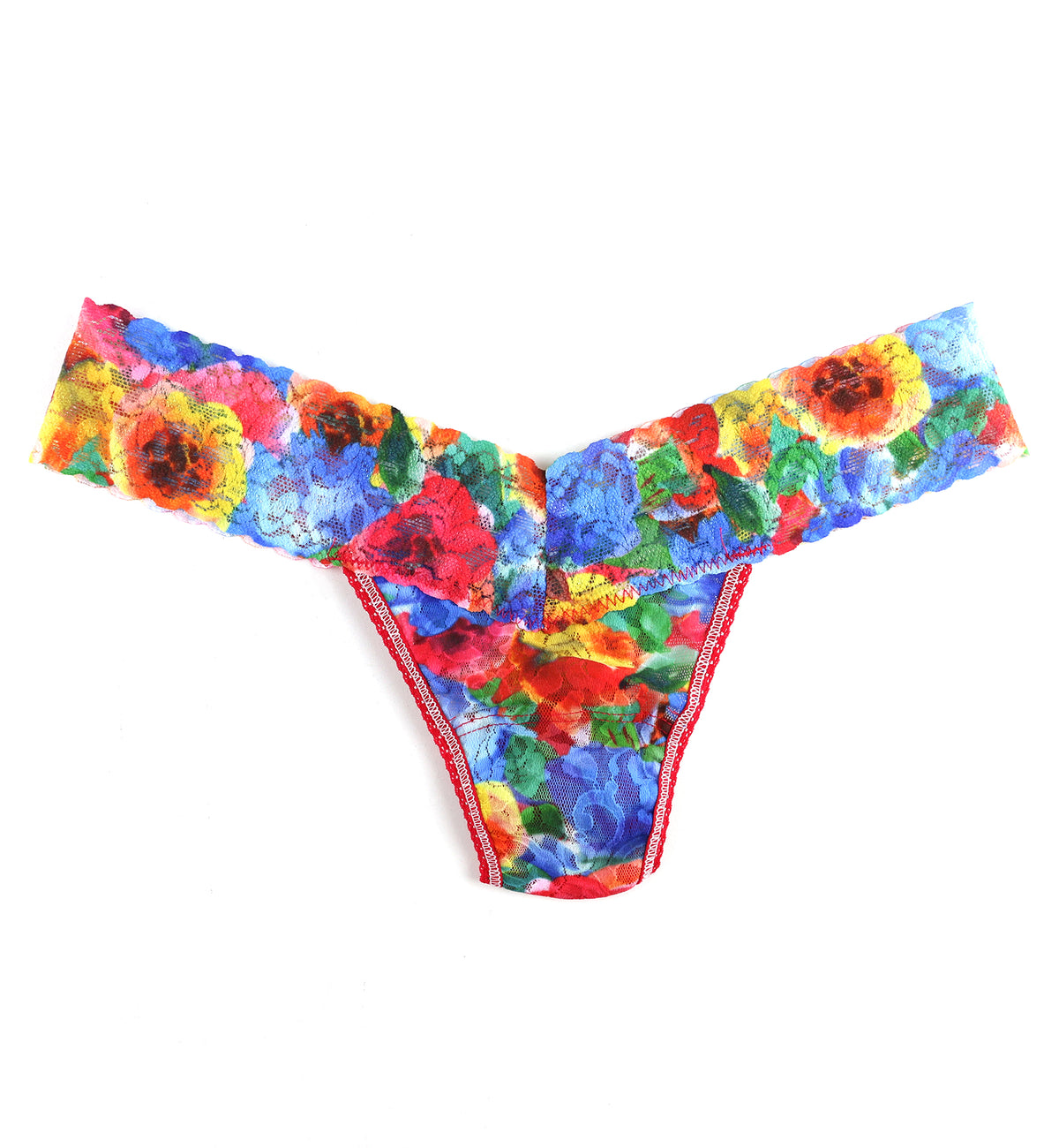Hanky Panky Signature Lace Printed Low Rise Thong (PR4911P),Bold Blooms - Bold Blooms,One Size