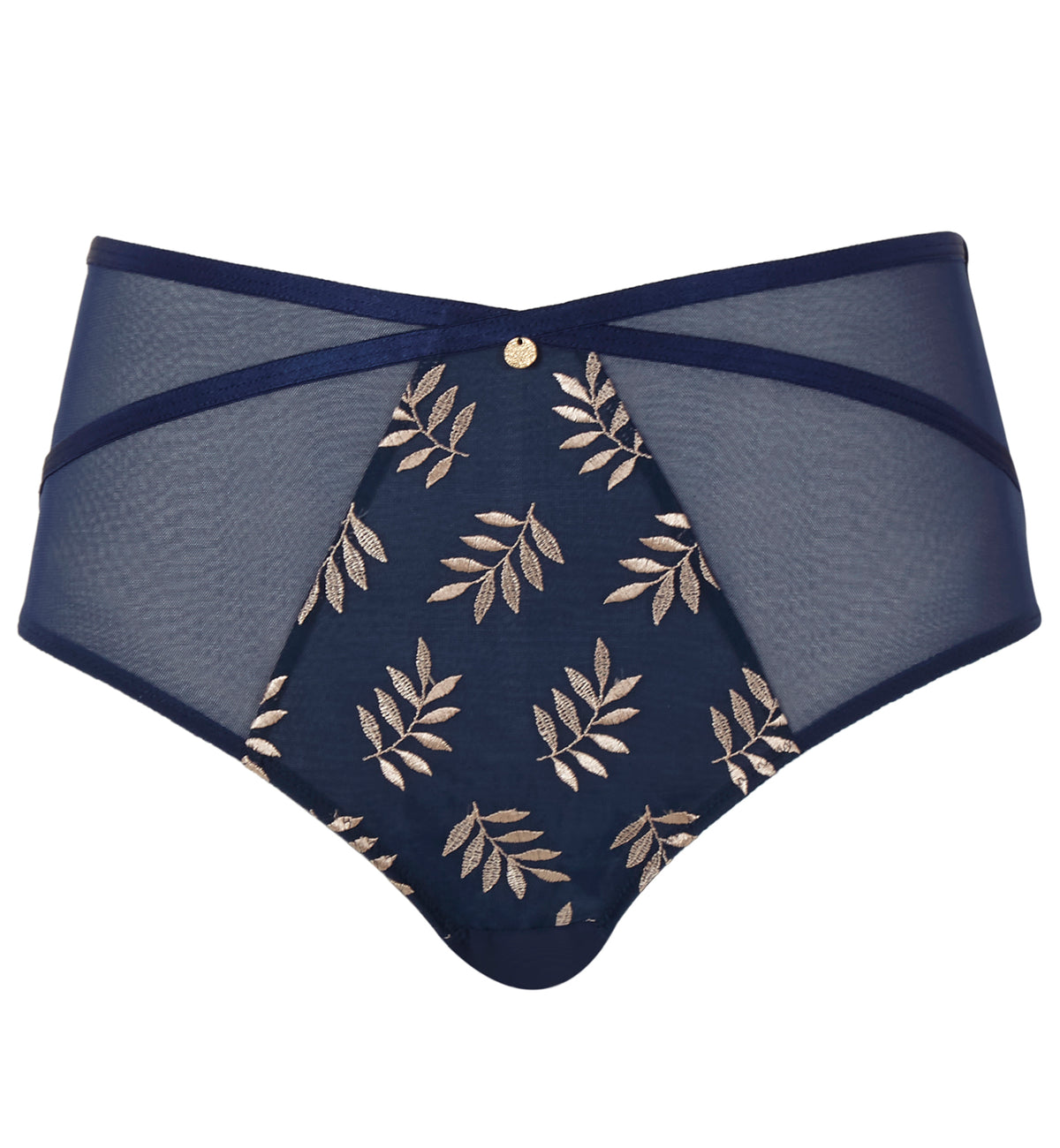 Panache Tango Deep Brief (9098),Small,Navy/Champagne - Navy/Champagne,Small