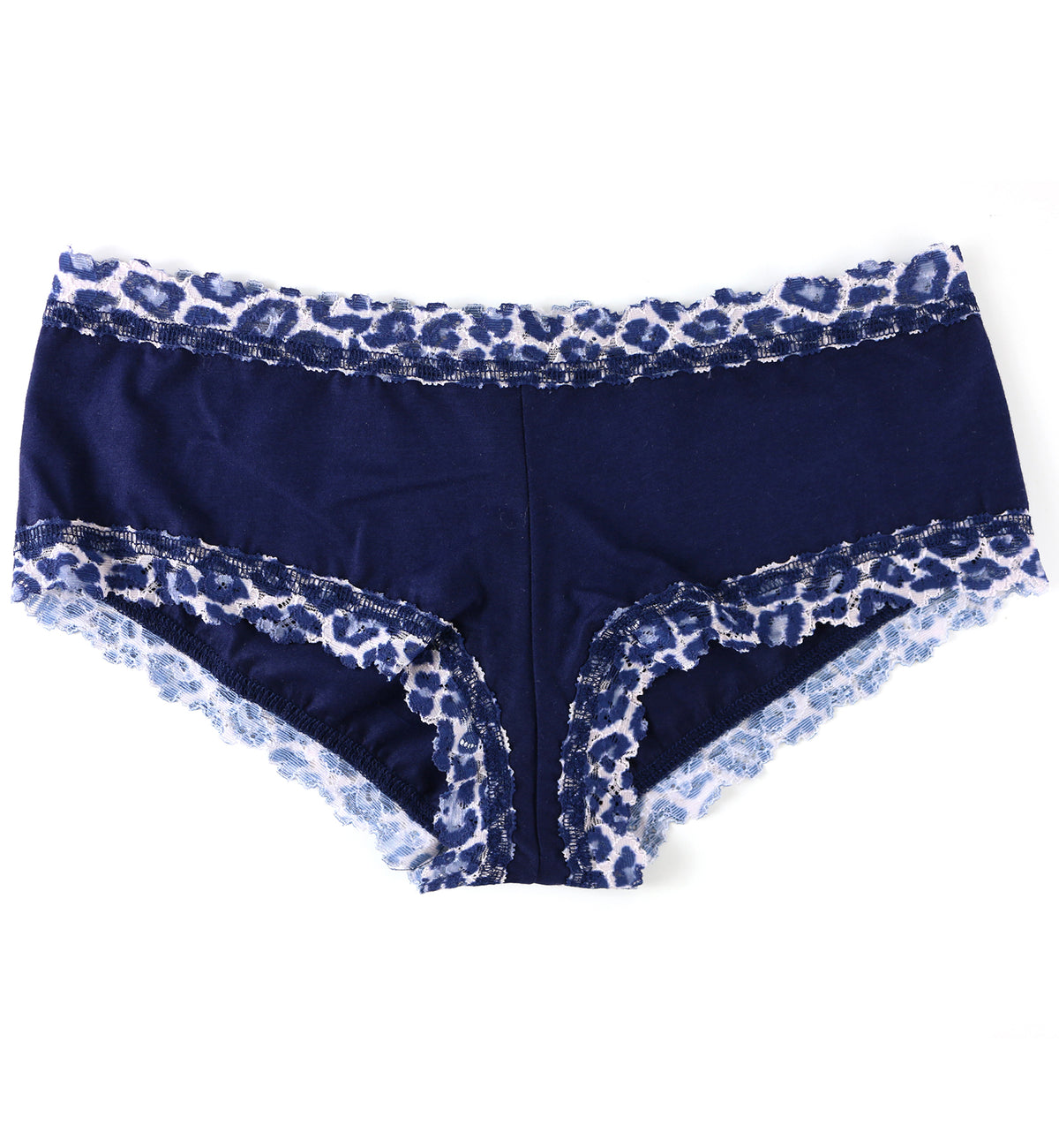 Hanky Panky Cotton-Spandex Boyshort (891322P),Medium,Navy/Leopard - Navy/Leopard,Medium