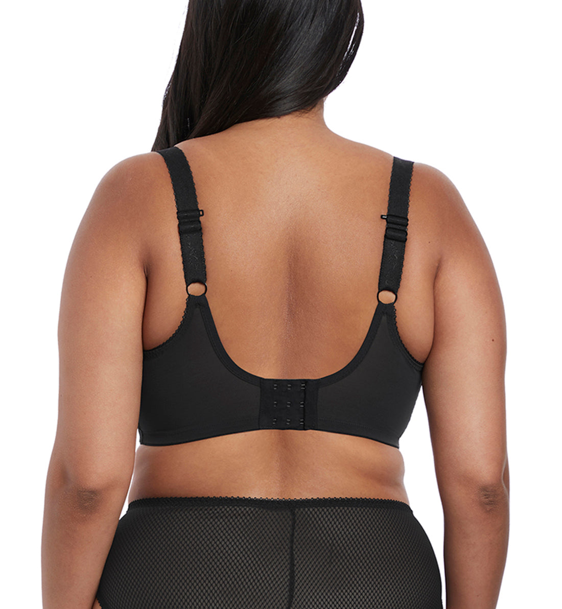 Elomi Charley Banded Stretch Lace Plunge Underwire Bra (4382),32GG,Black - Black,32GG