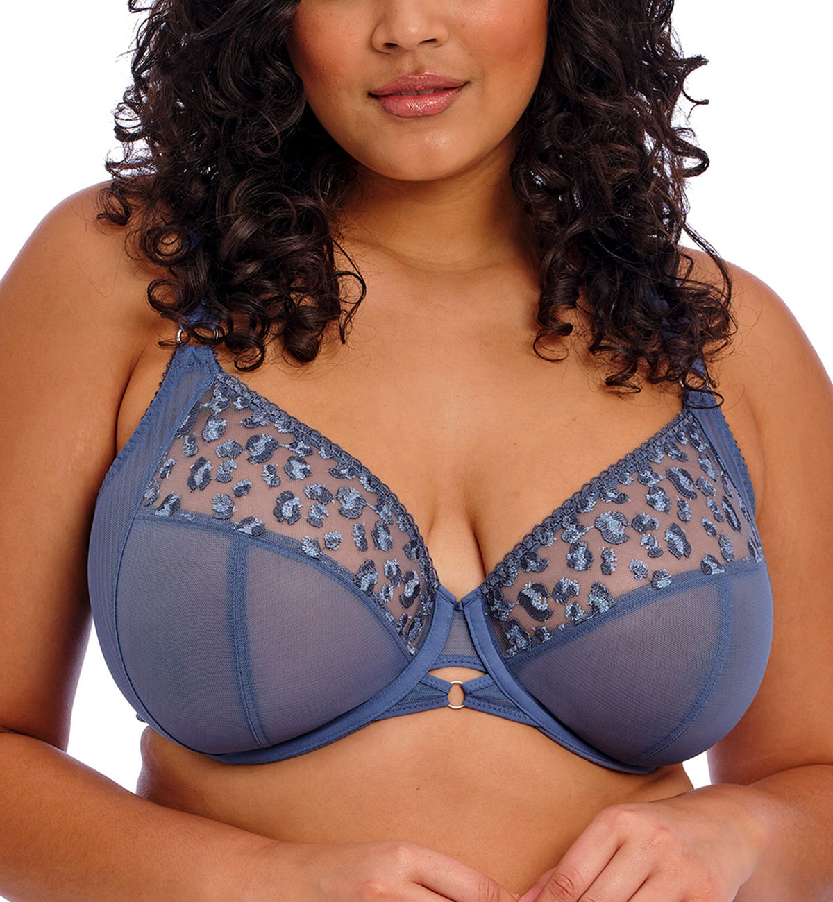 Elomi Namrah Bandless Plunge Underwire Bra (301335),32GG,Stonewash - Stonewash,32GG