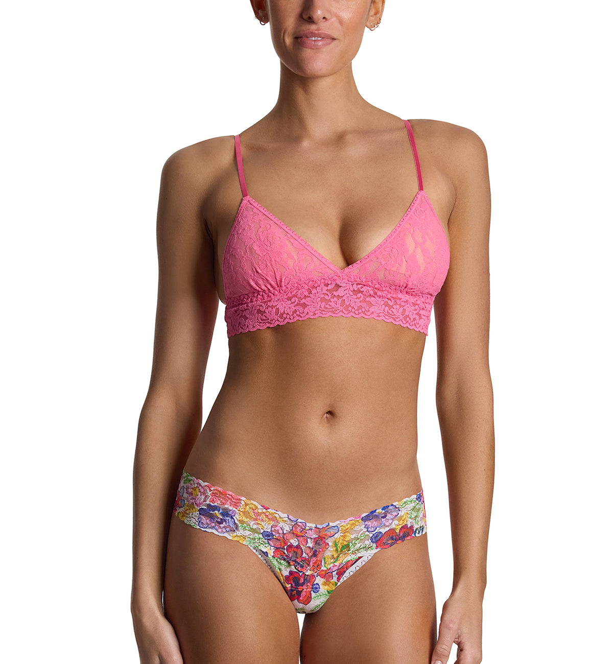 Hanky Panky Signature Lace Printed Low Rise Thong (PR4911P),Adorned - Adorned,One Size