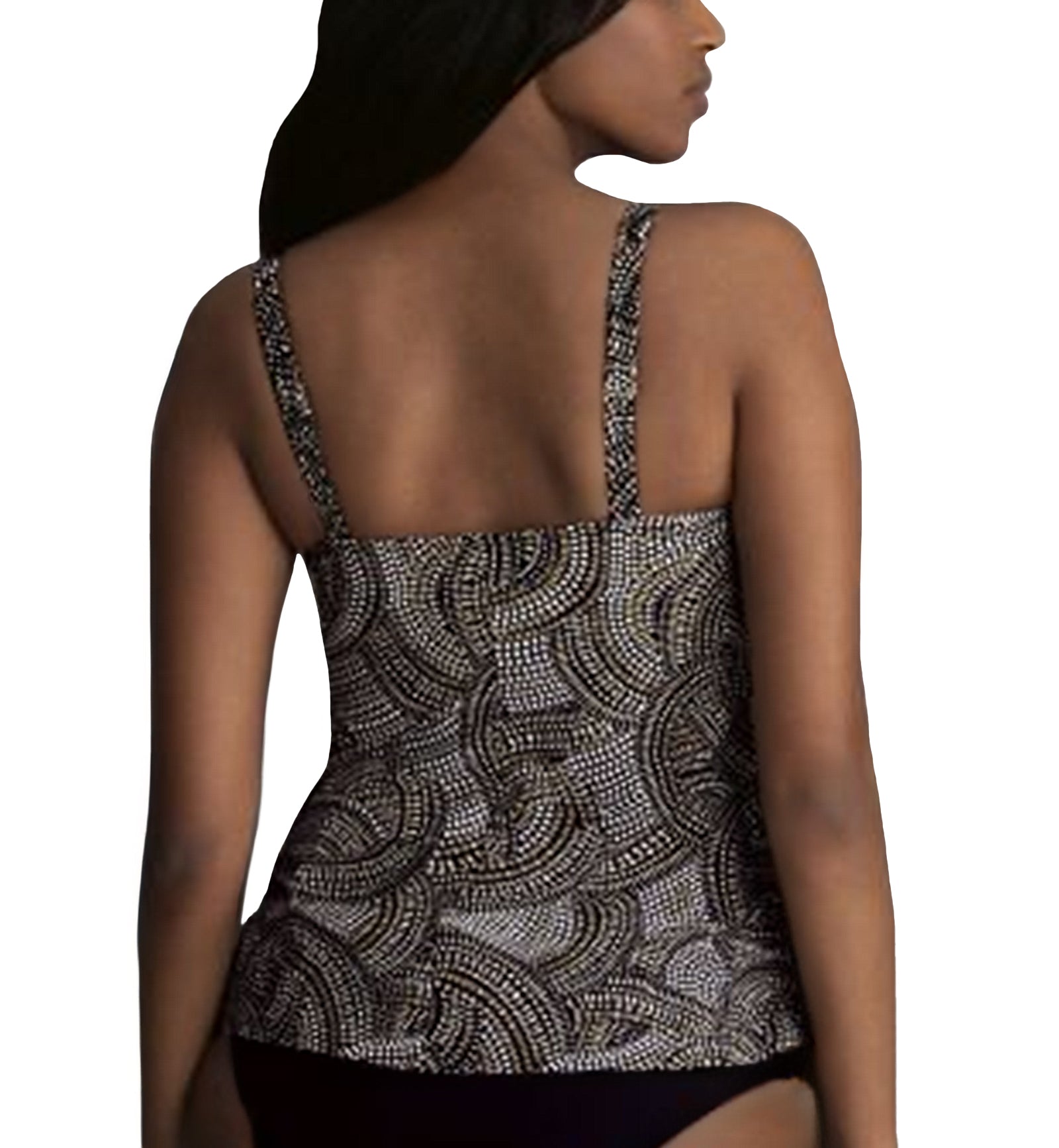 Anita Amber Glow Malaika Adjustable Side Underwire Tankini (8472),34D,Black/Gold - Black/Gold,34D