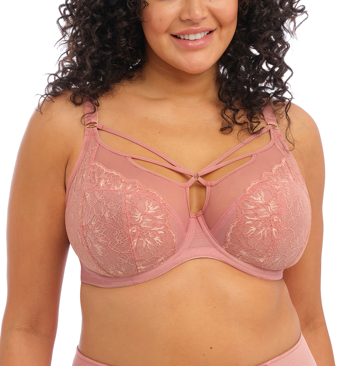 Elomi Brianna Plunge Underwire Bra (8080),32H,Ash Rose - Ash Rose,32H
