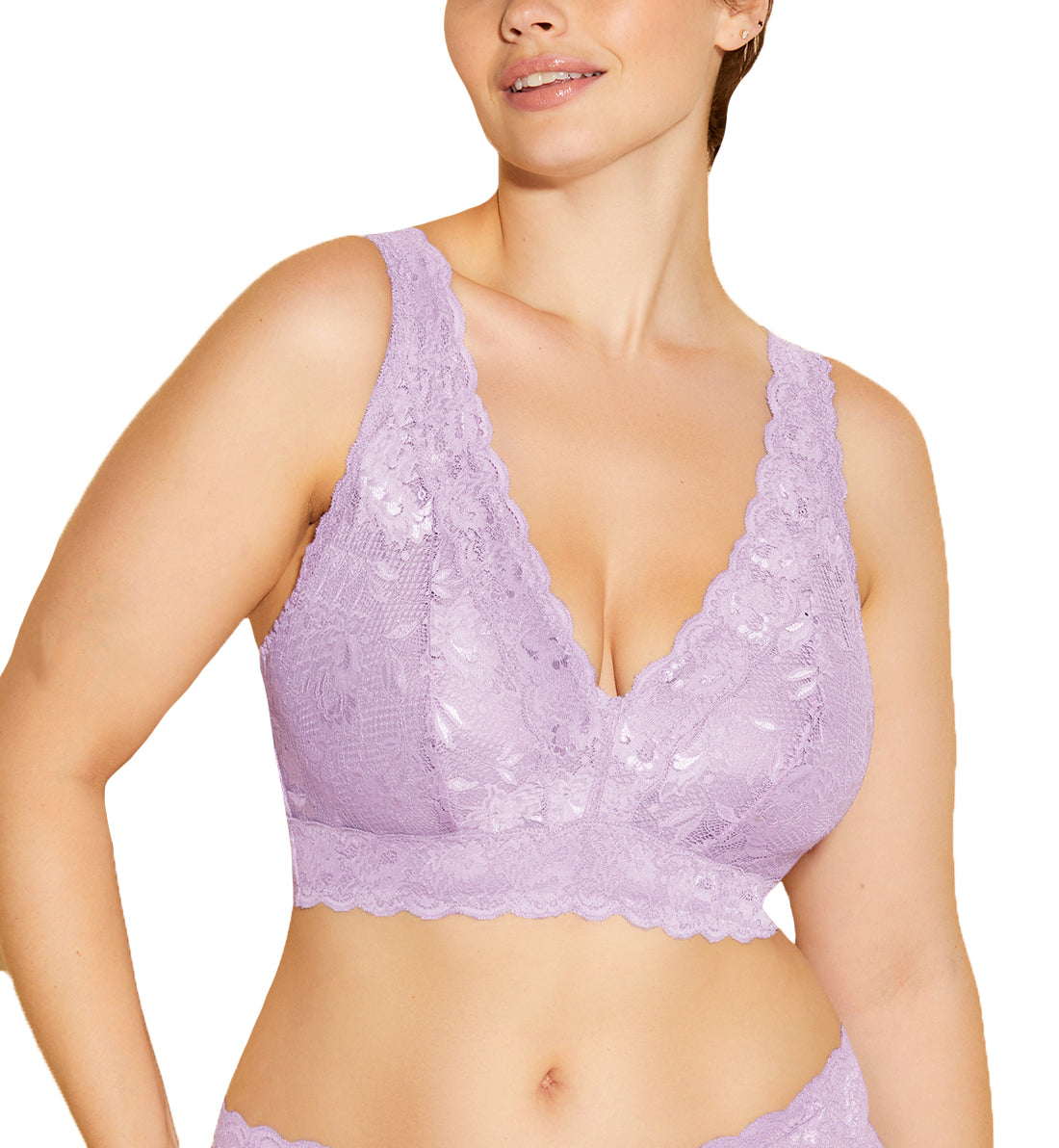 Cosabella NSN SUPER CURVY Plungie Longline Bralette (NEVER1389),XS,Icy Violet - Icy Violet,XS