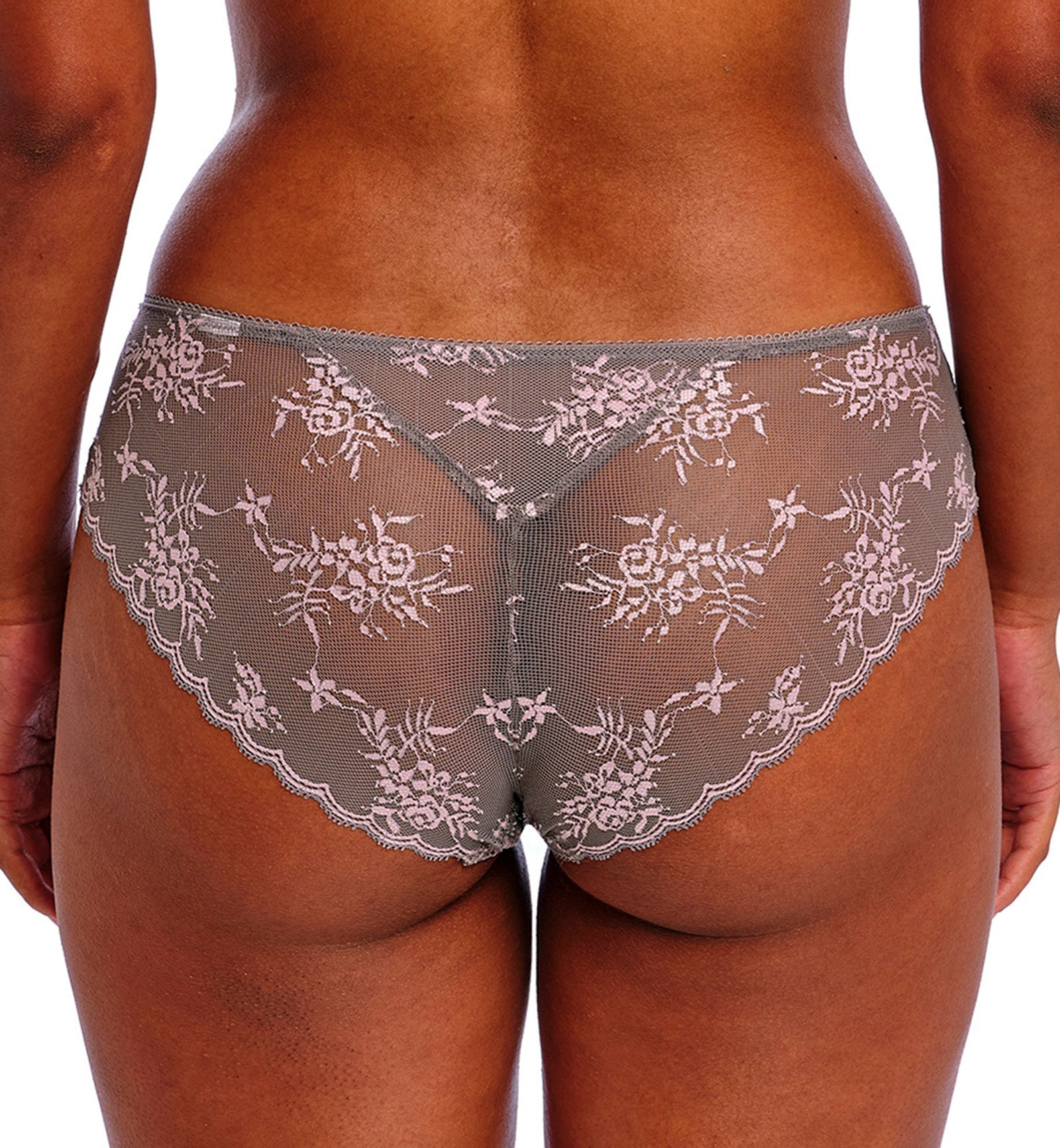 Freya Offbeat Decadence Lace Brief (402550),Small,Grey/Pink - Grey/Pink,Small