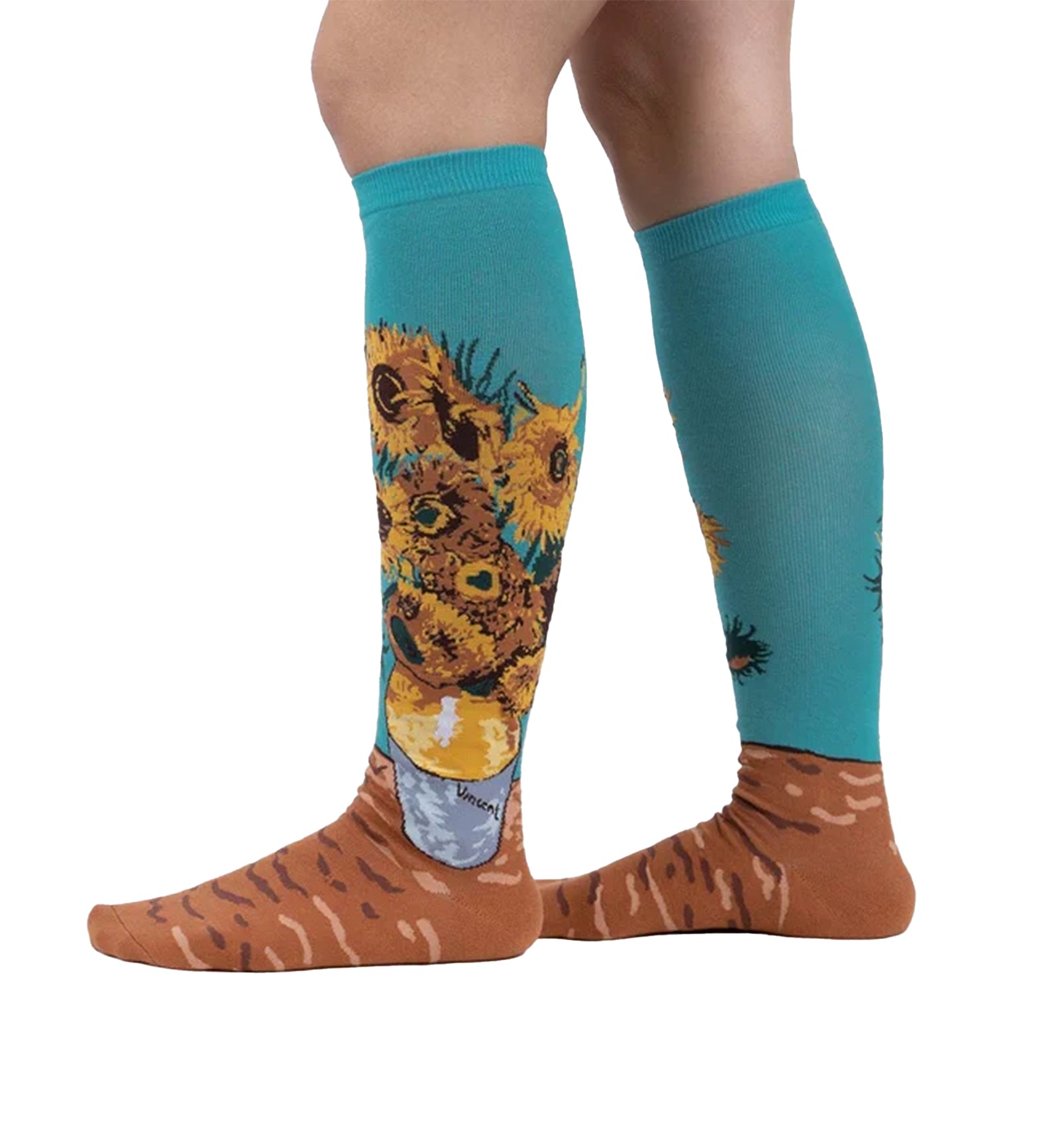 SOCK it to me Unisex Knee High Socks (F0532),Sunflowers - Sunflowers,One Size