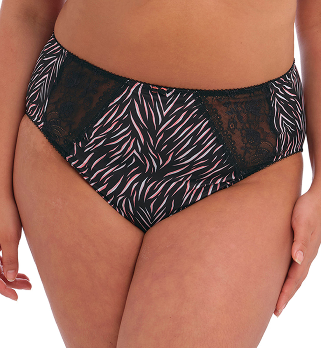 Elomi Morgan Stretch Lace Full Brief Panty (4116),Medium,Serengeti - Serengeti,Medium