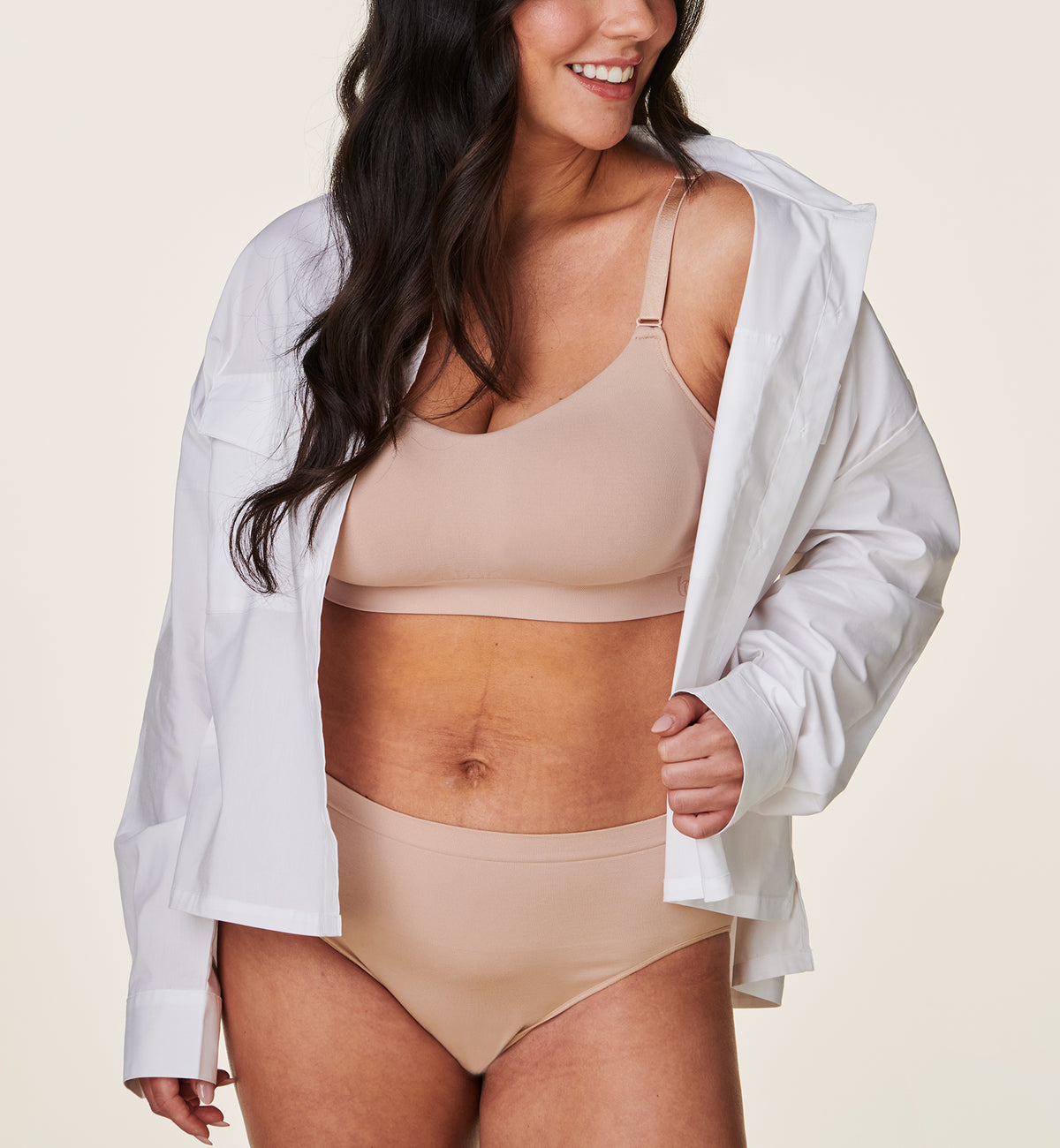 BRAVADO! DESIGNS Intrigue Everyday Balconette Wire-Free Bra (11058),Small,Cameo - Cameo,Small