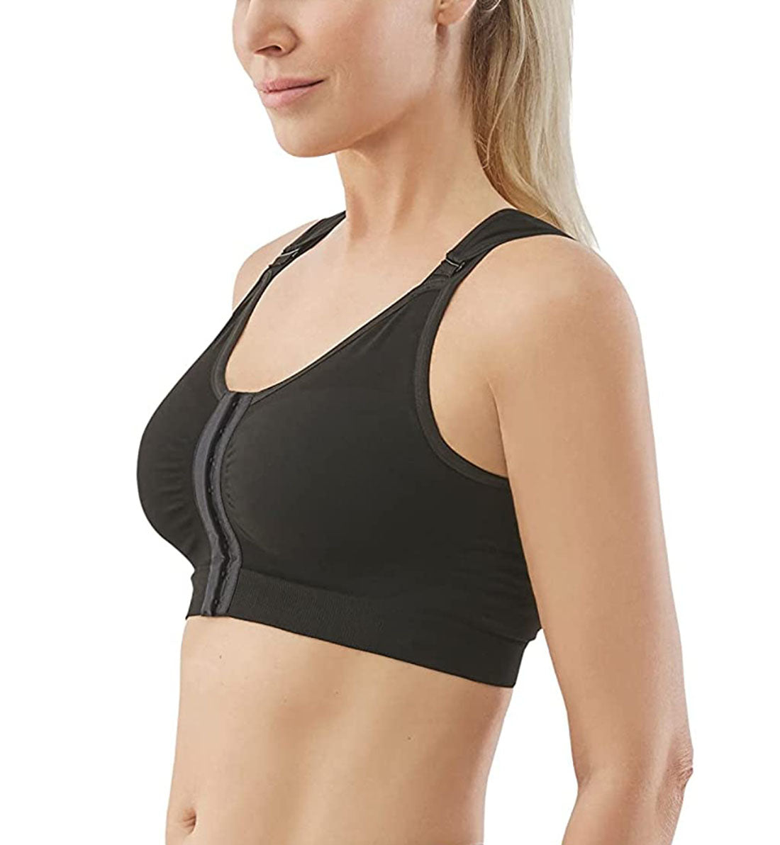 Carefix Bree Post-Op Wire Free Front Close Recovery Bra (3831)- Black