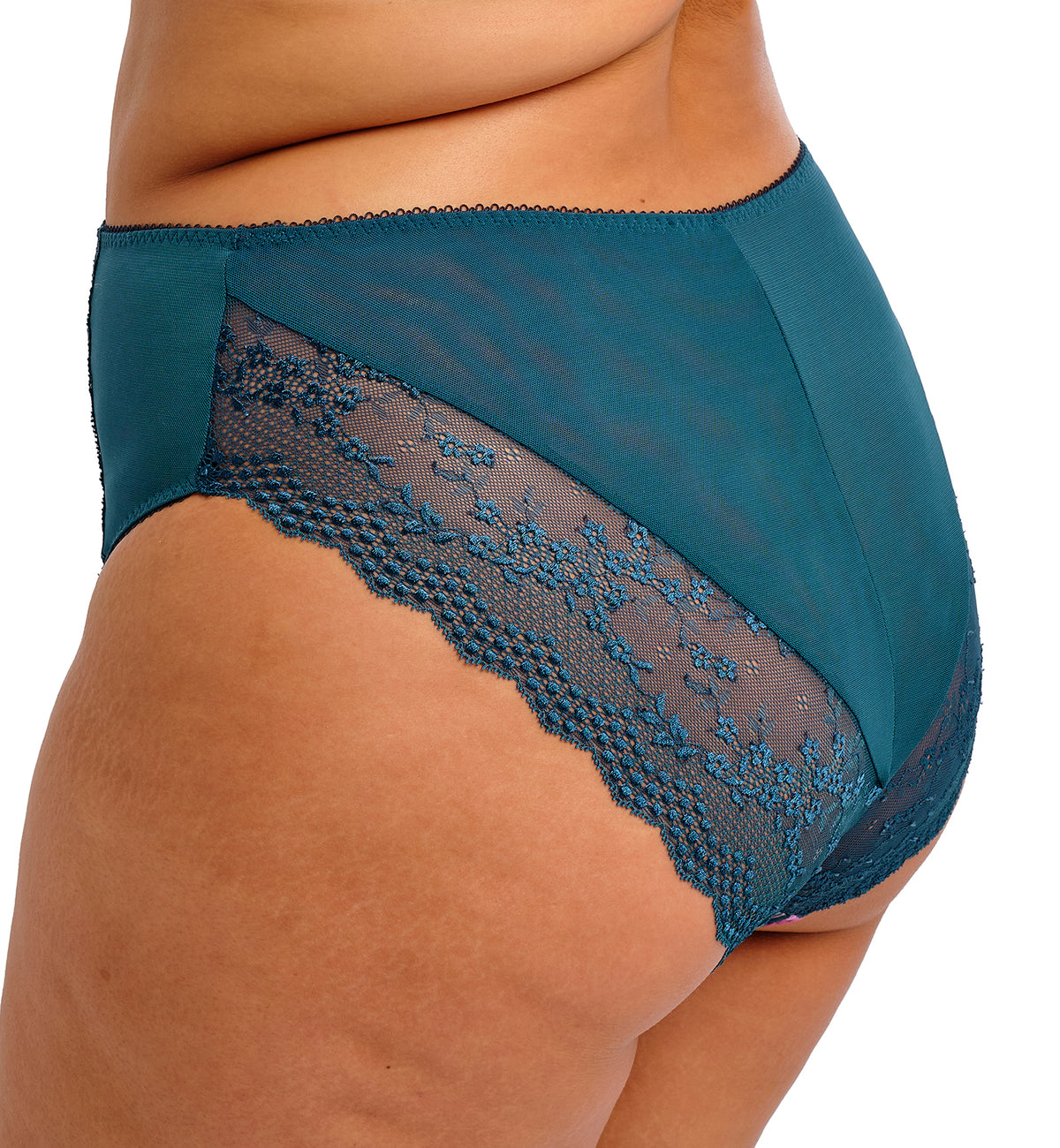 Elomi Lucie Matching High Leg Brief (4498),Medium,Teal Floral - Teal Floral,Medium
