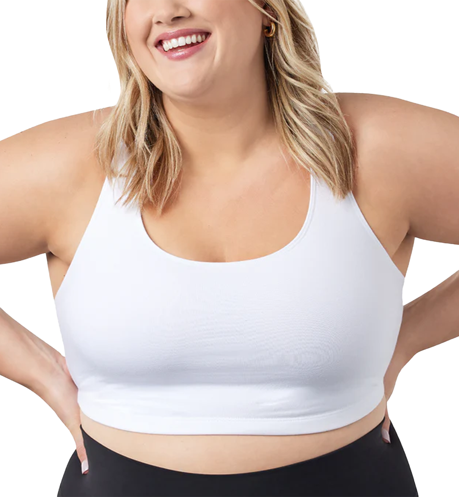 Leading Lady Serena Wirefree Racerback Sports Bra (514),38 B/C/D,White - White,38 B/C/D